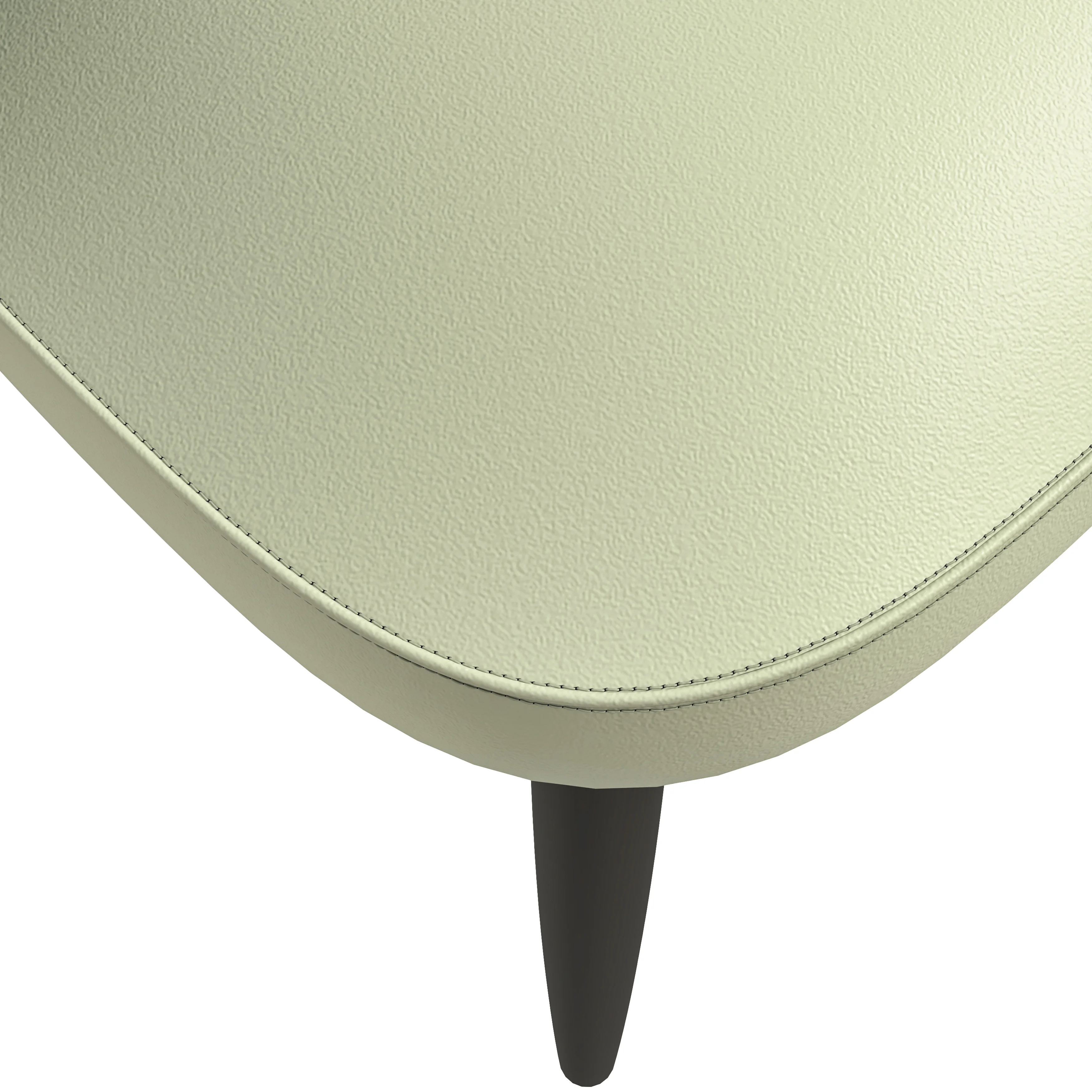 Paradiso Collection Modern Dining Seat in Green, with Light Grey Fabric Seat Set of 2