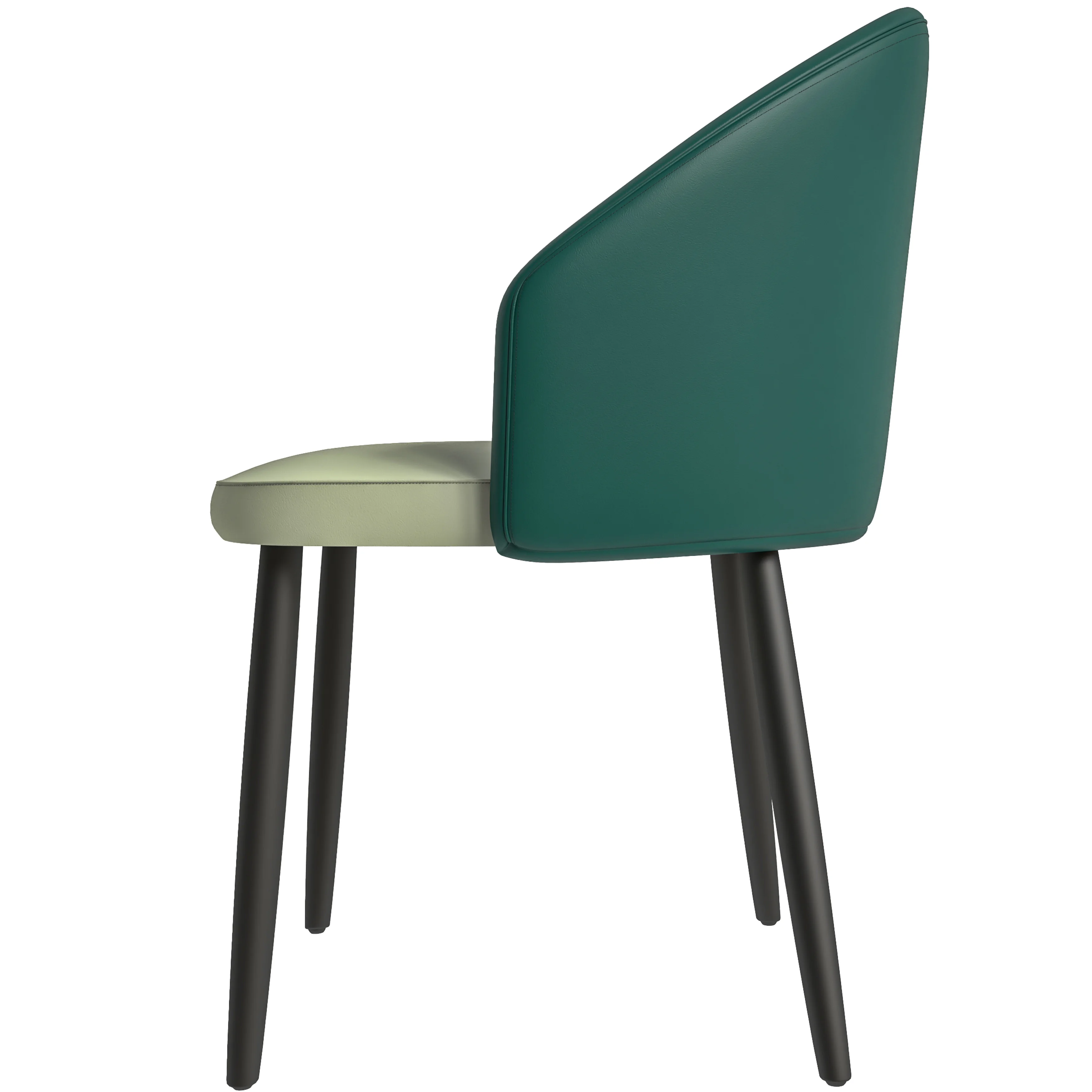 Paradiso Collection Modern Dining Seat in Green, with Light Grey Fabric Seat Set of 2