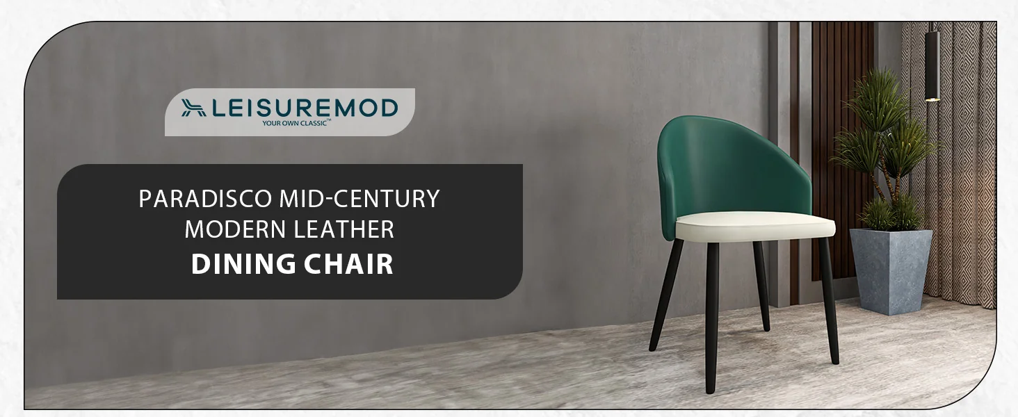 Paradiso Collection Modern Dining Seat in Green, with Light Grey Fabric Seat Set of 4