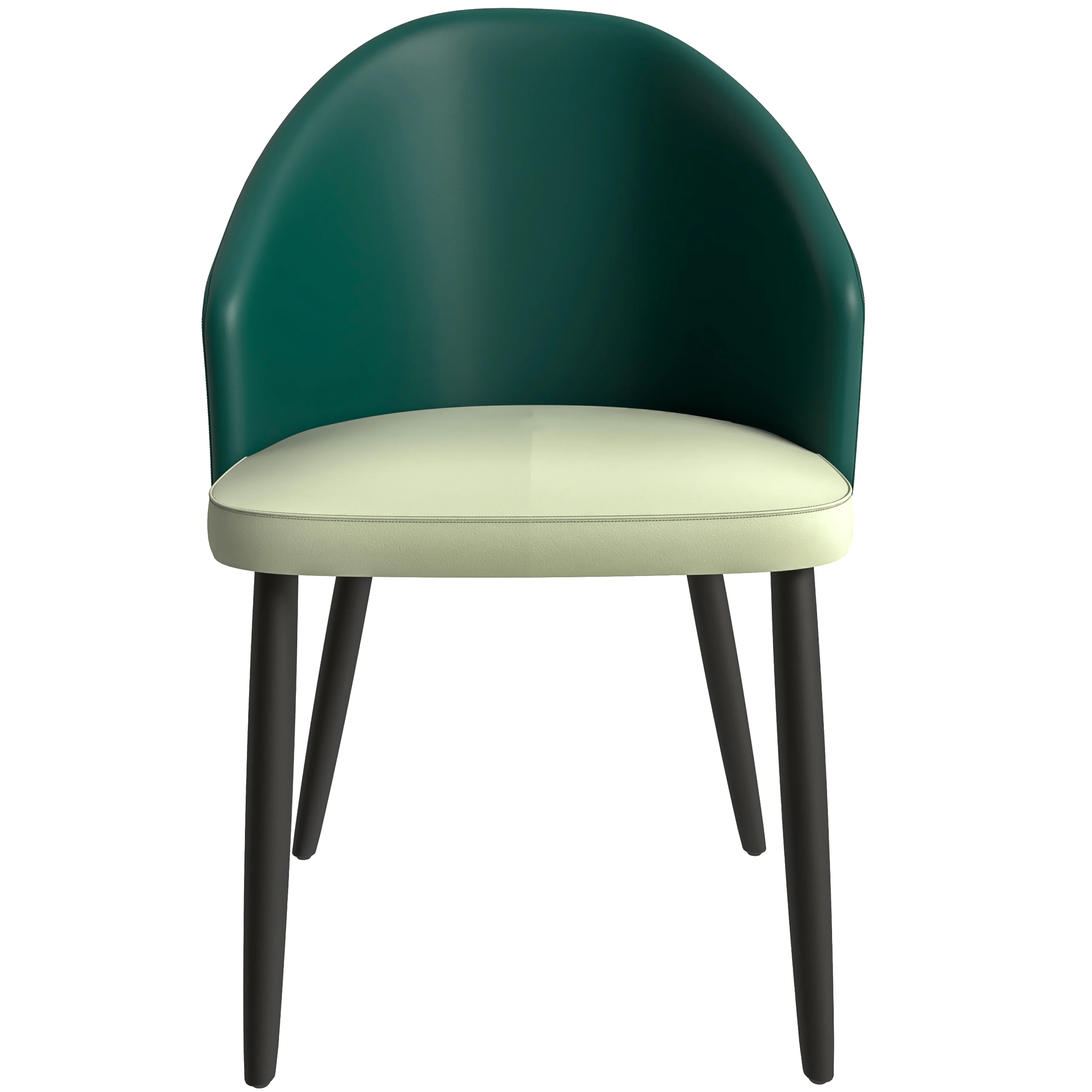 Paradiso Collection Modern Dining Seat in Green, with Light Grey Fabric Seat Set of 4