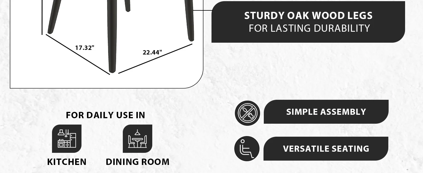 Paradiso Collection Modern Dining Seat in Green, with Light Grey Fabric Seat Set of 4