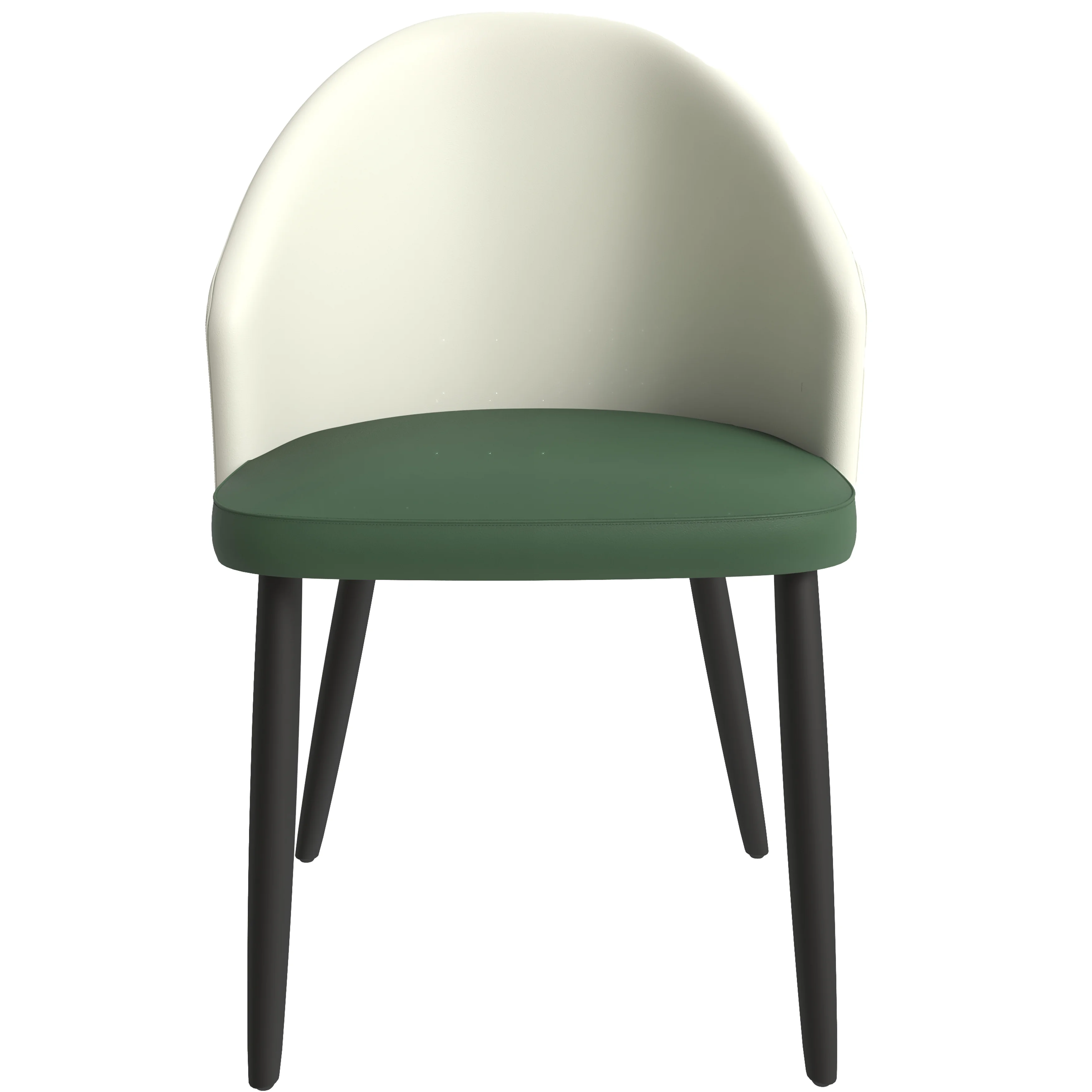 Paradiso Collection Modern Dining Seat in Toupe, with Green Fabric Seat Set of 2