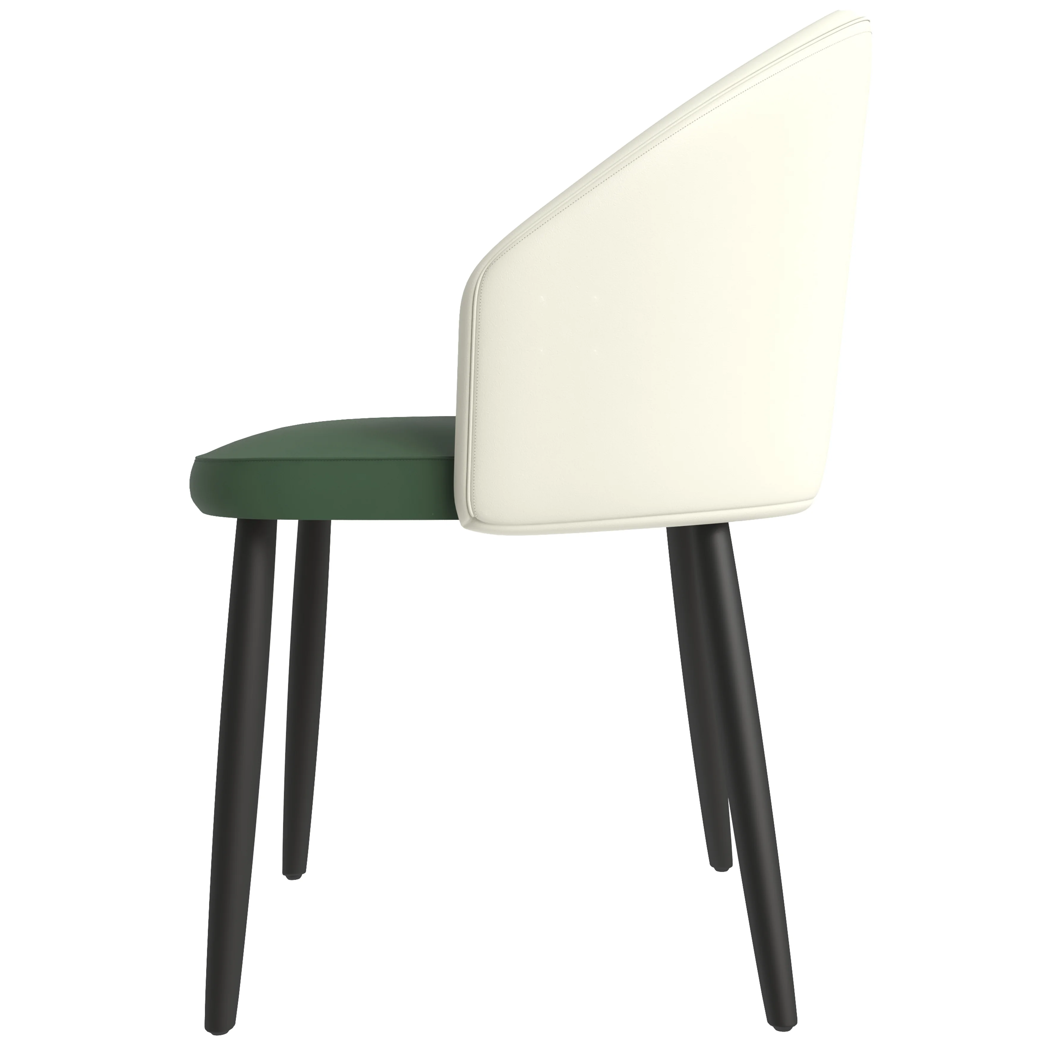Paradiso Collection Modern Dining Seat in Toupe, with Green Fabric Seat Set of 4