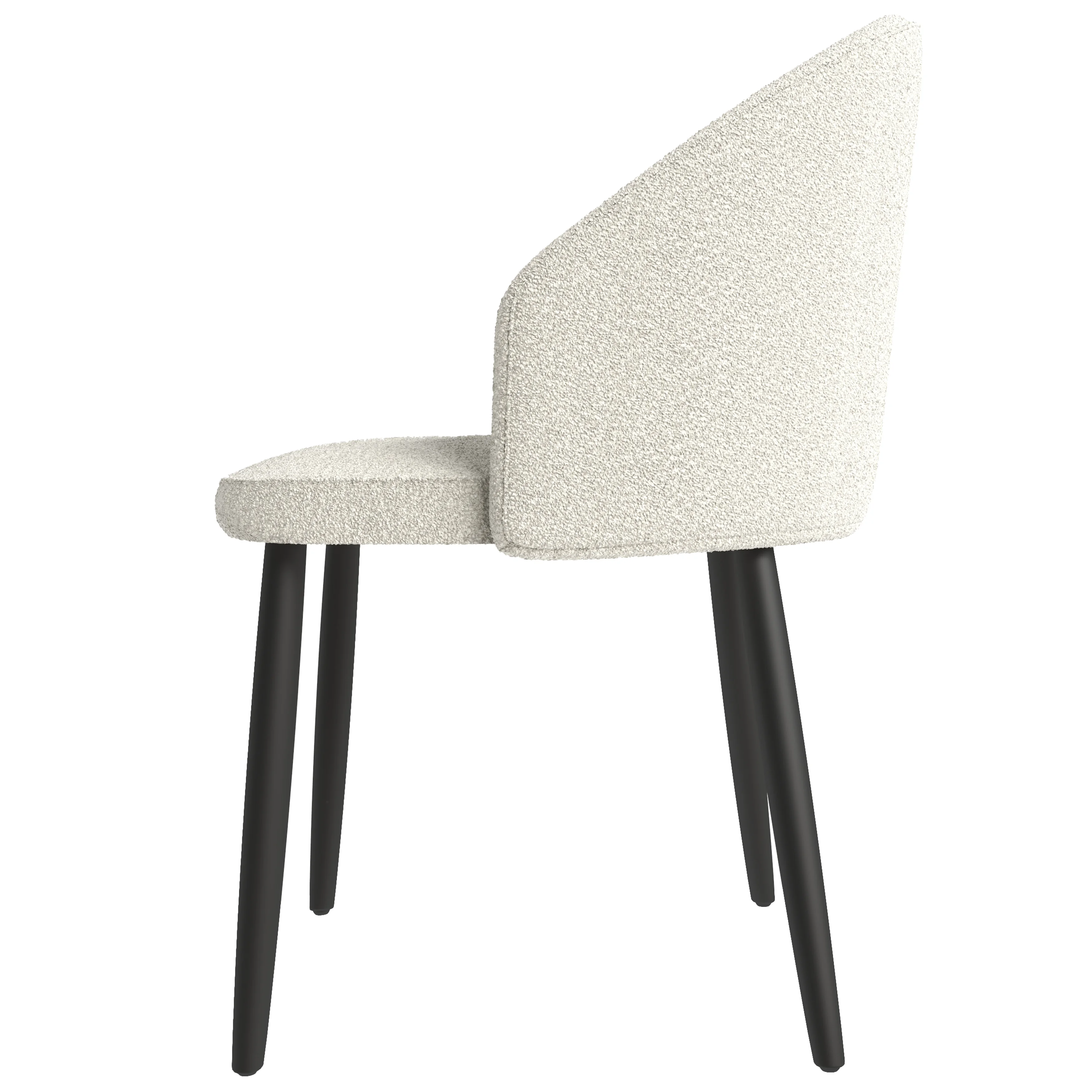Paradiso Collection Modern Dining Seat in White Boucle