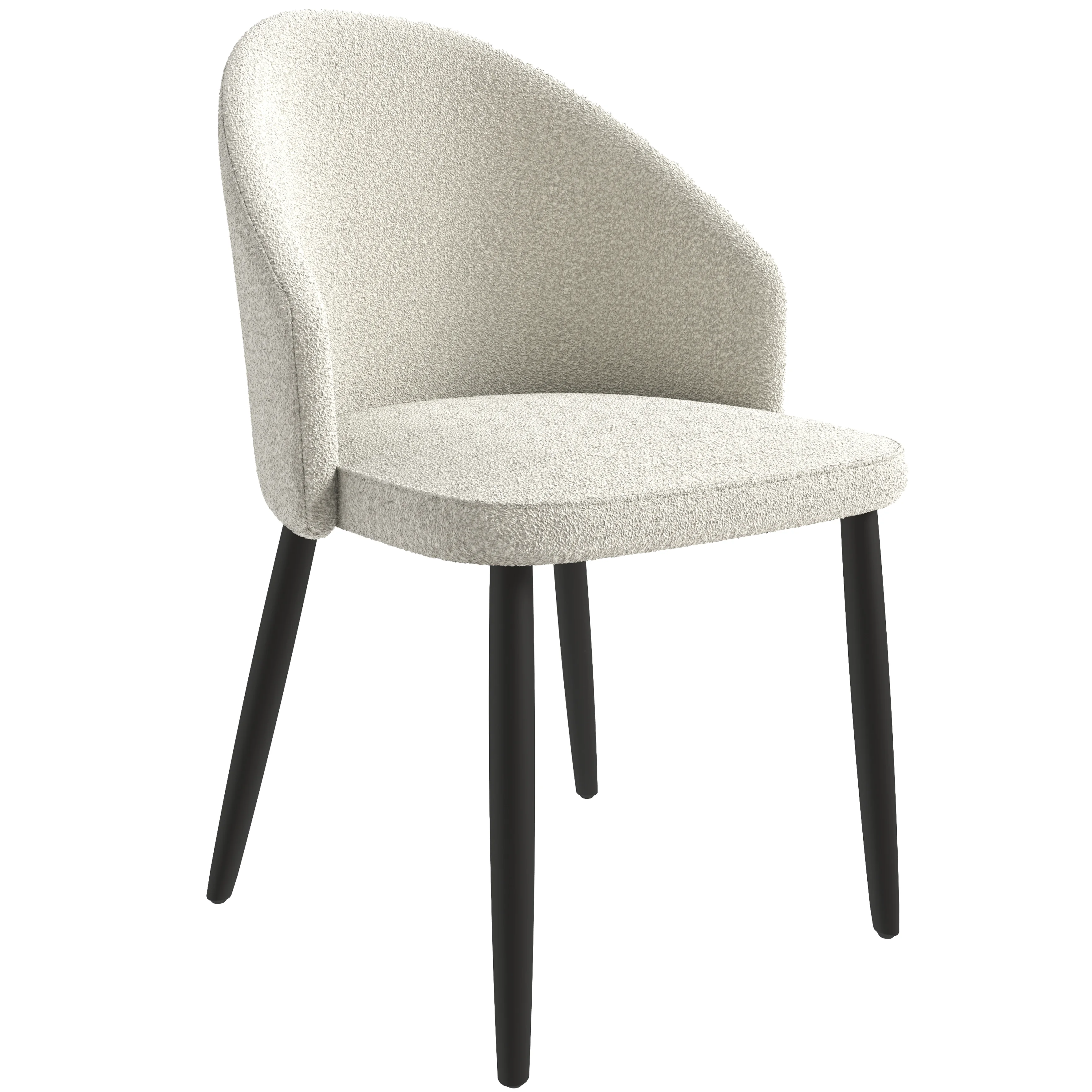 Paradiso Collection Modern Dining Seat in White Boucle Set of 2
