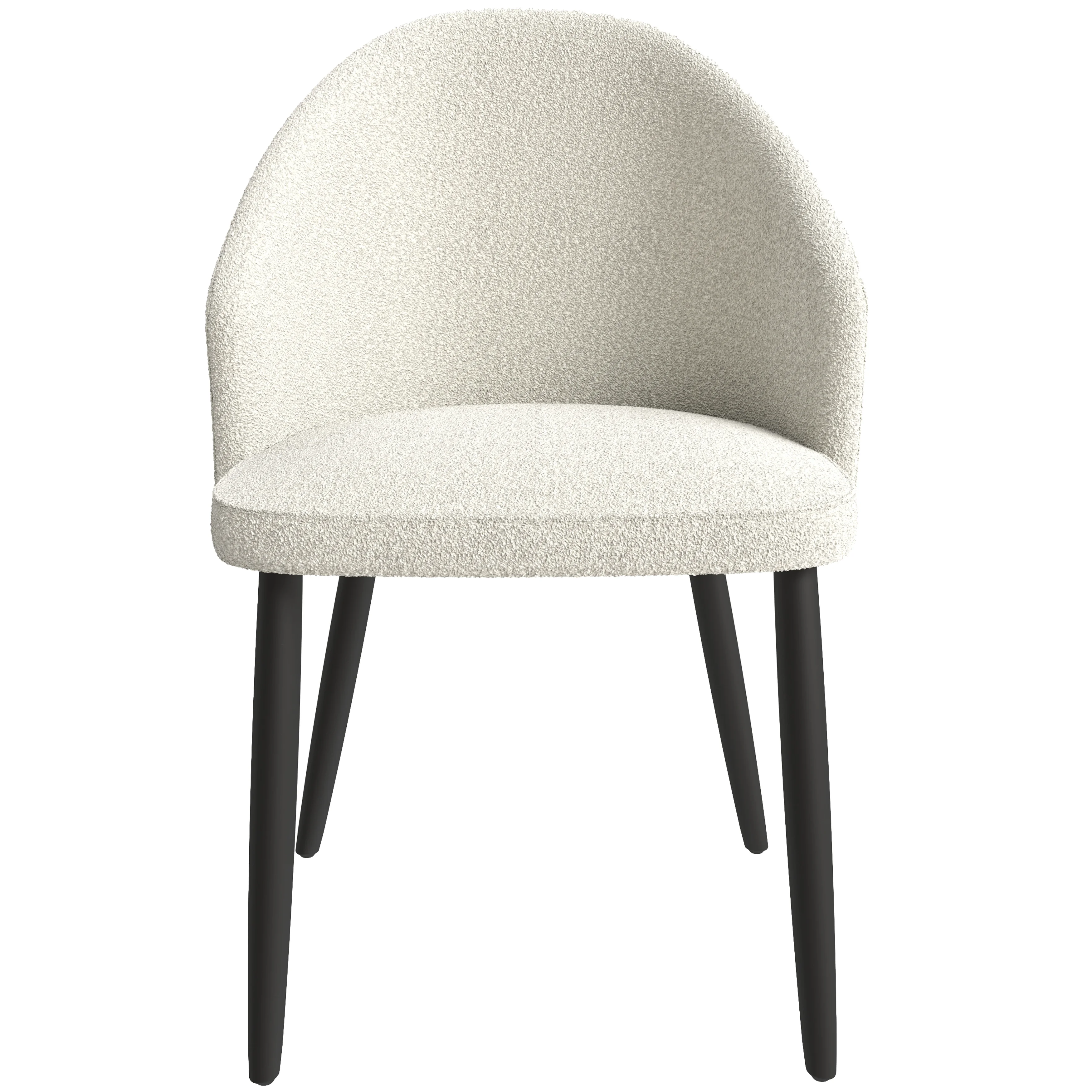 Paradiso Collection Modern Dining Seat in White Boucle Set of 2