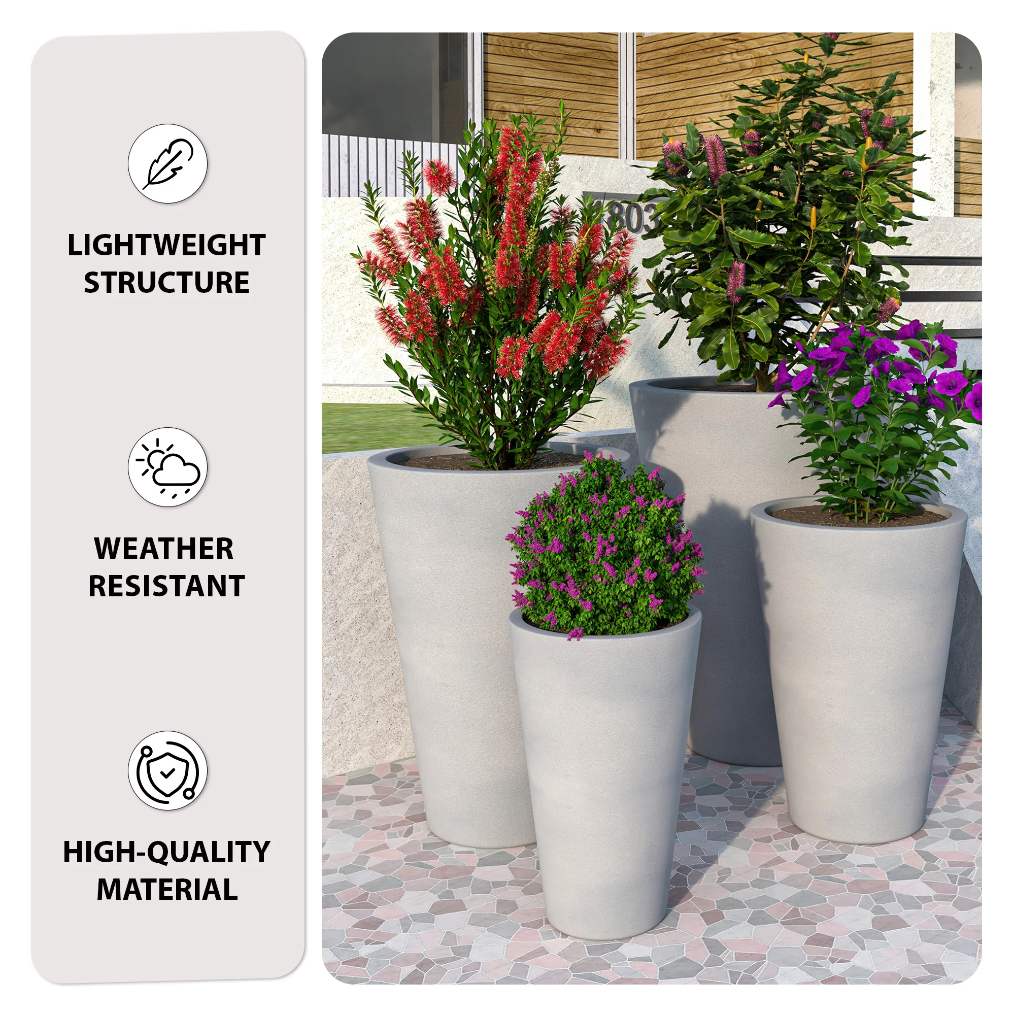 Pebble Planter Set Grey