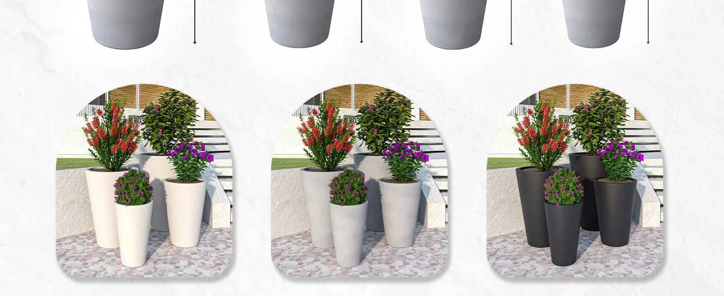 Pebble Planter Set Grey