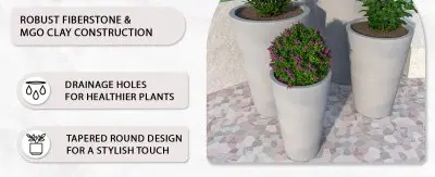 Pebble Planter Set Grey