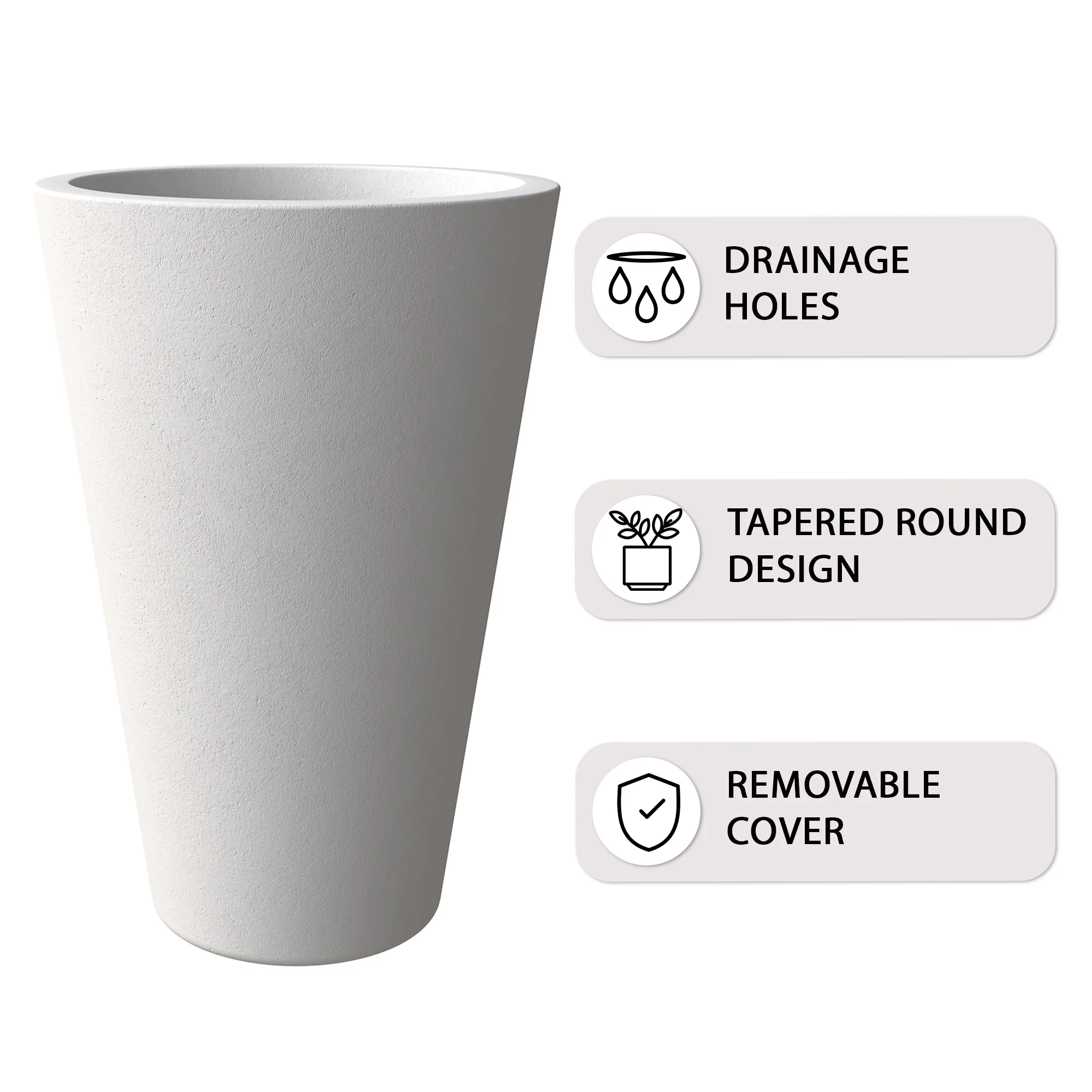 Pebble Planter Set White