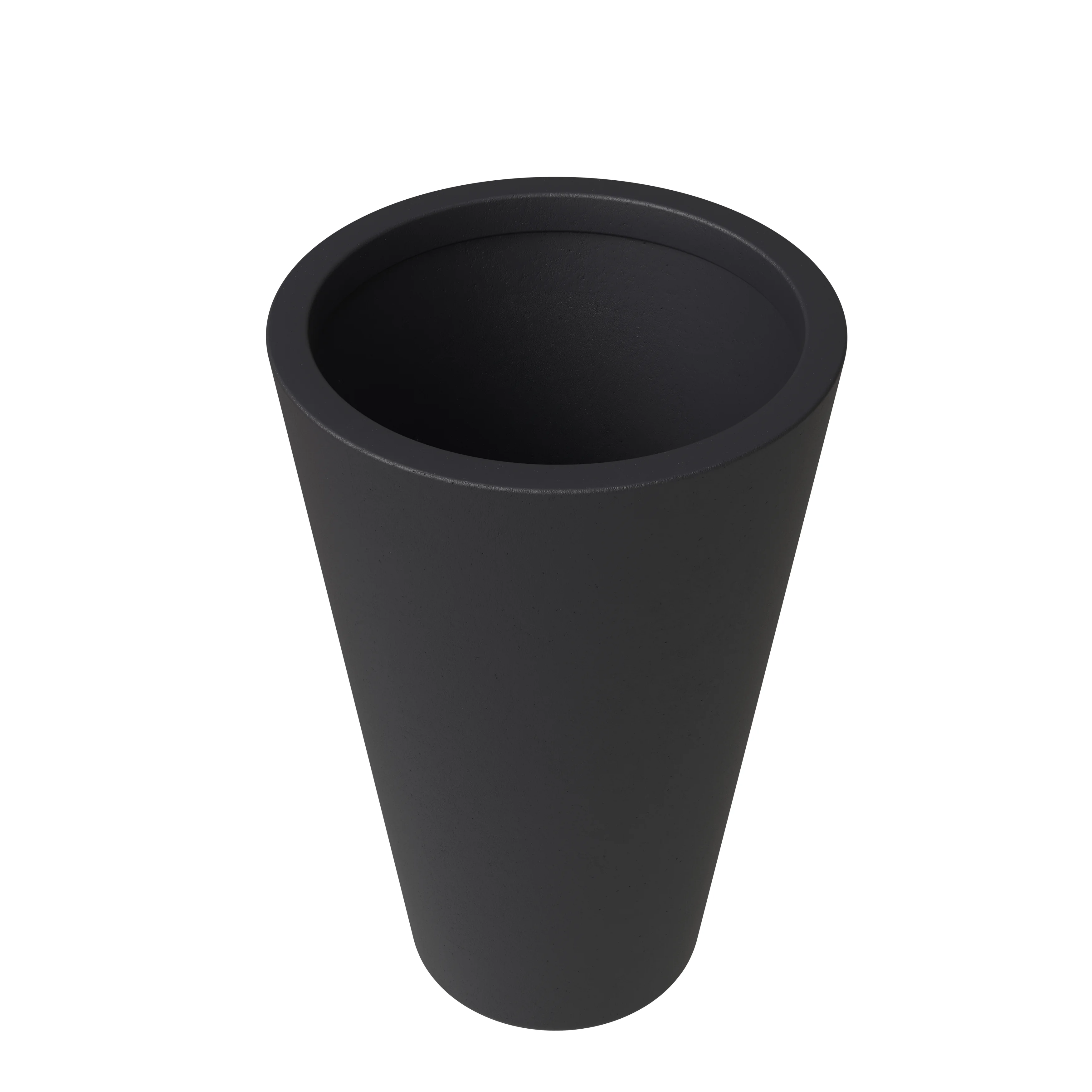 Pebble Series Poly Stone Planter 11.8" Dia 19.7" High in Black