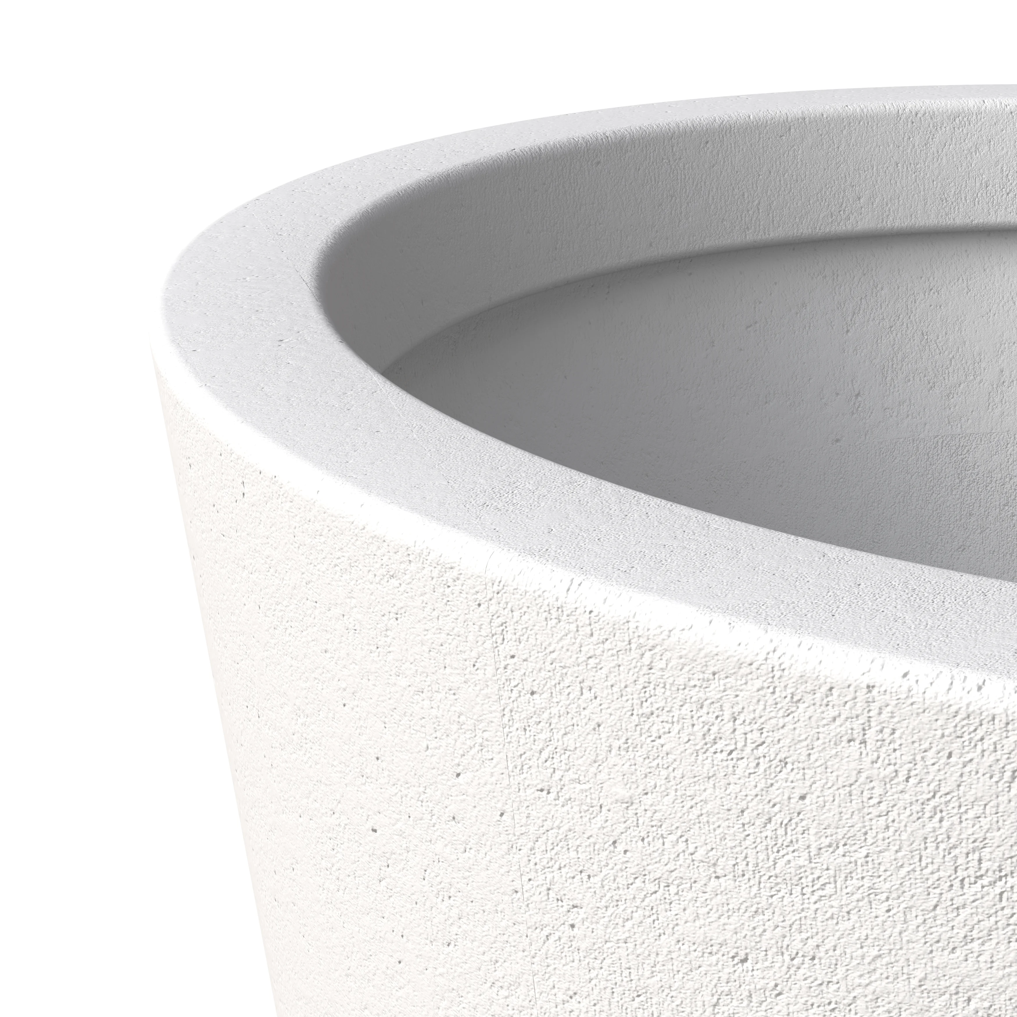 Pebble Series Poly Stone Planter 11.8" Dia 19.7" High in White