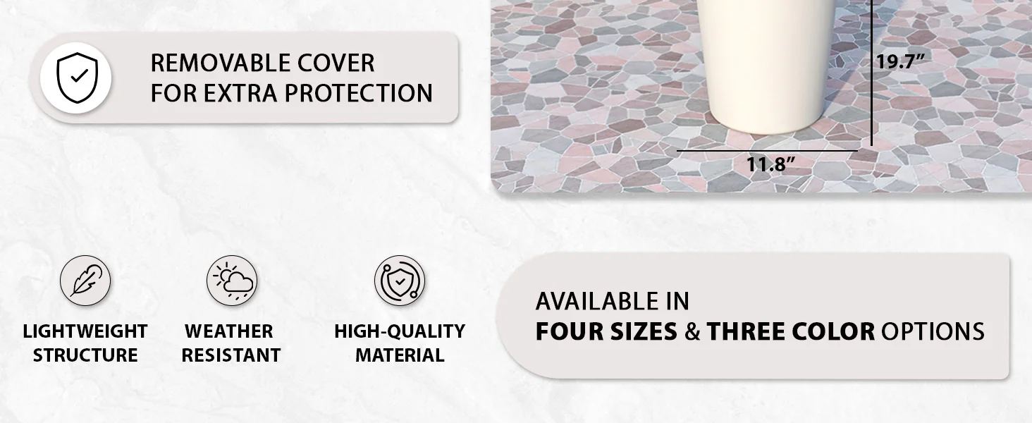 Pebble Series Poly Stone Planter 11.8" Dia 19.7" High in White