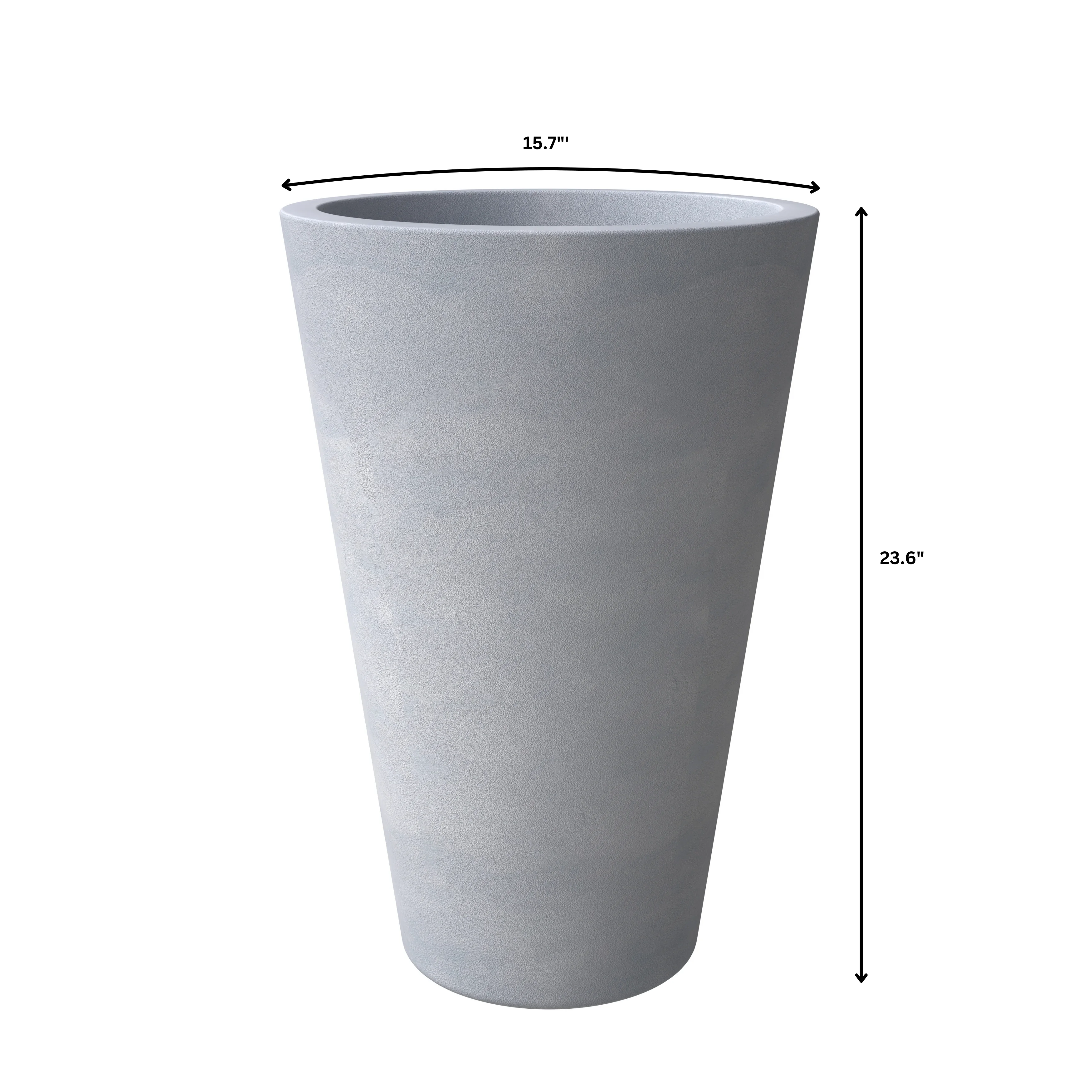 Pebble Series Poly Stone Planter 15.7." Dia 23.6" High in Grey