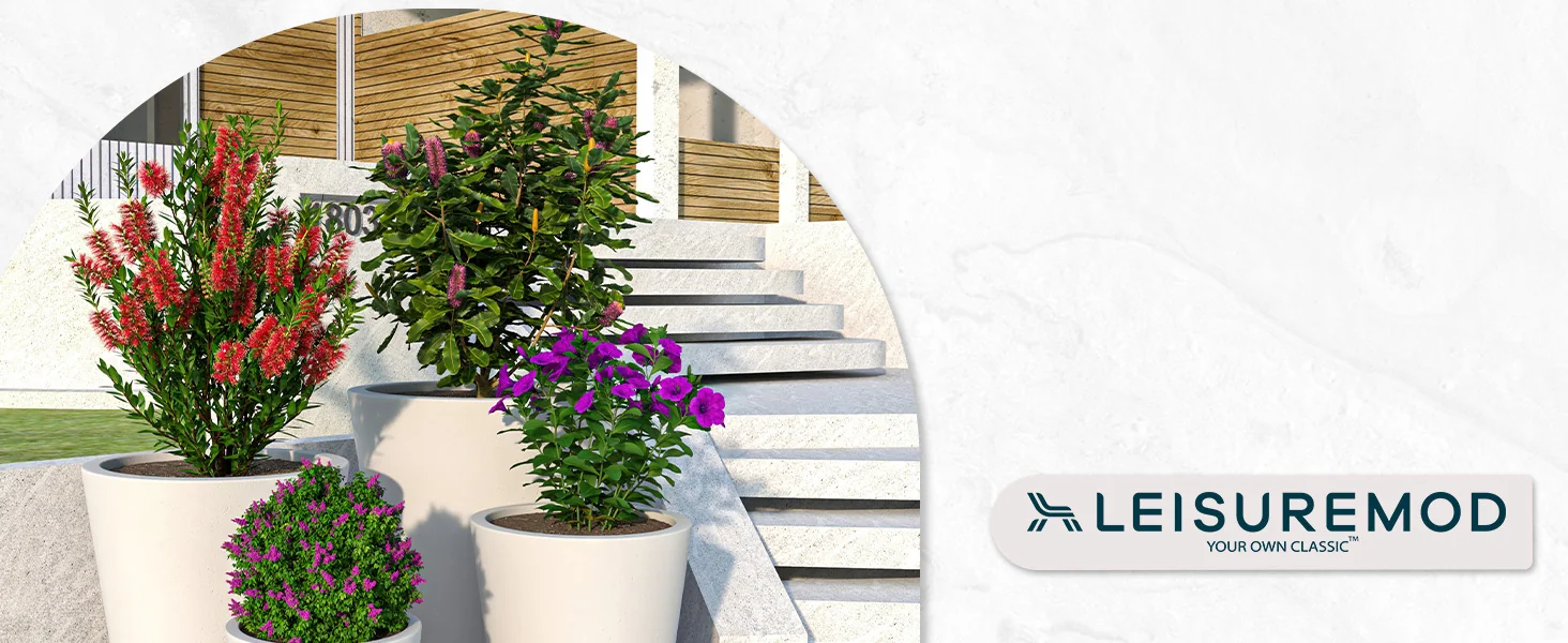 Pebble Series Poly Stone Planter 19.7." Dia 27.6" High in White