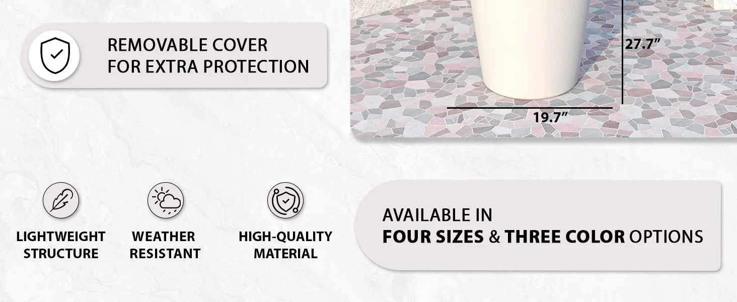 Pebble Series Poly Stone Planter 19.7." Dia 27.6" High in White