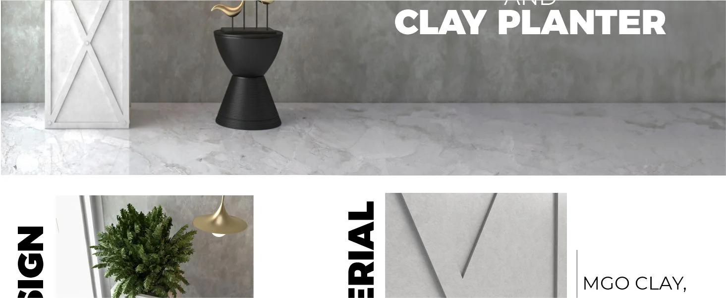 Papyrus Series Rectangle Fiber Stone Planter in White 14.2 x 14.2, 29 High