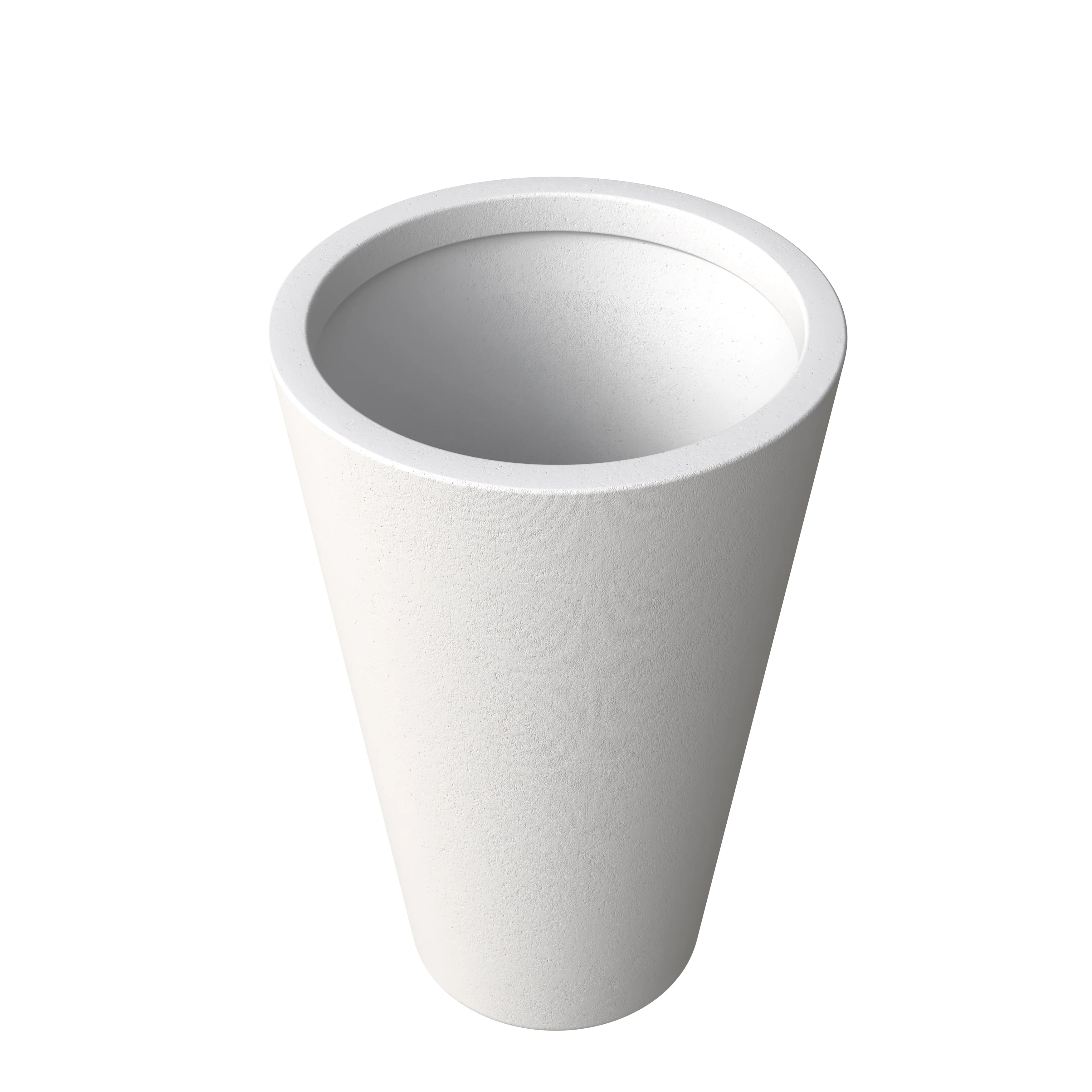 Pebble Series Poly Stone Planter 23.6." Dia 31.5" High in White