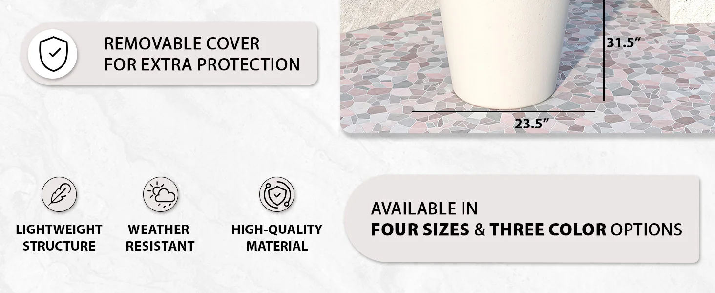 Pebble Series Poly Stone Planter 23.6." Dia 31.5" High in White