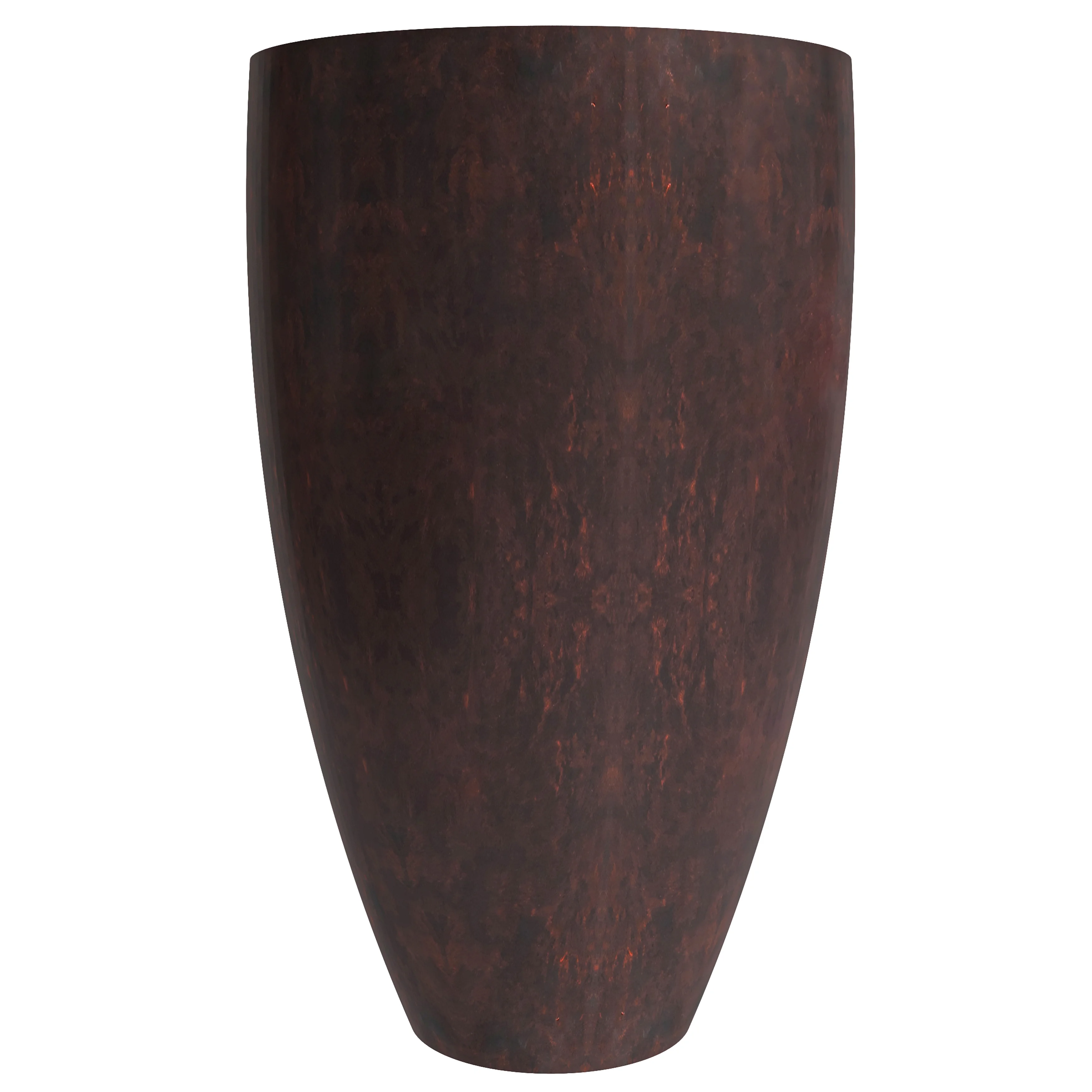 Petal Series Vase Shape Poly Stone Planter in Brown 30" Dia, 51" High