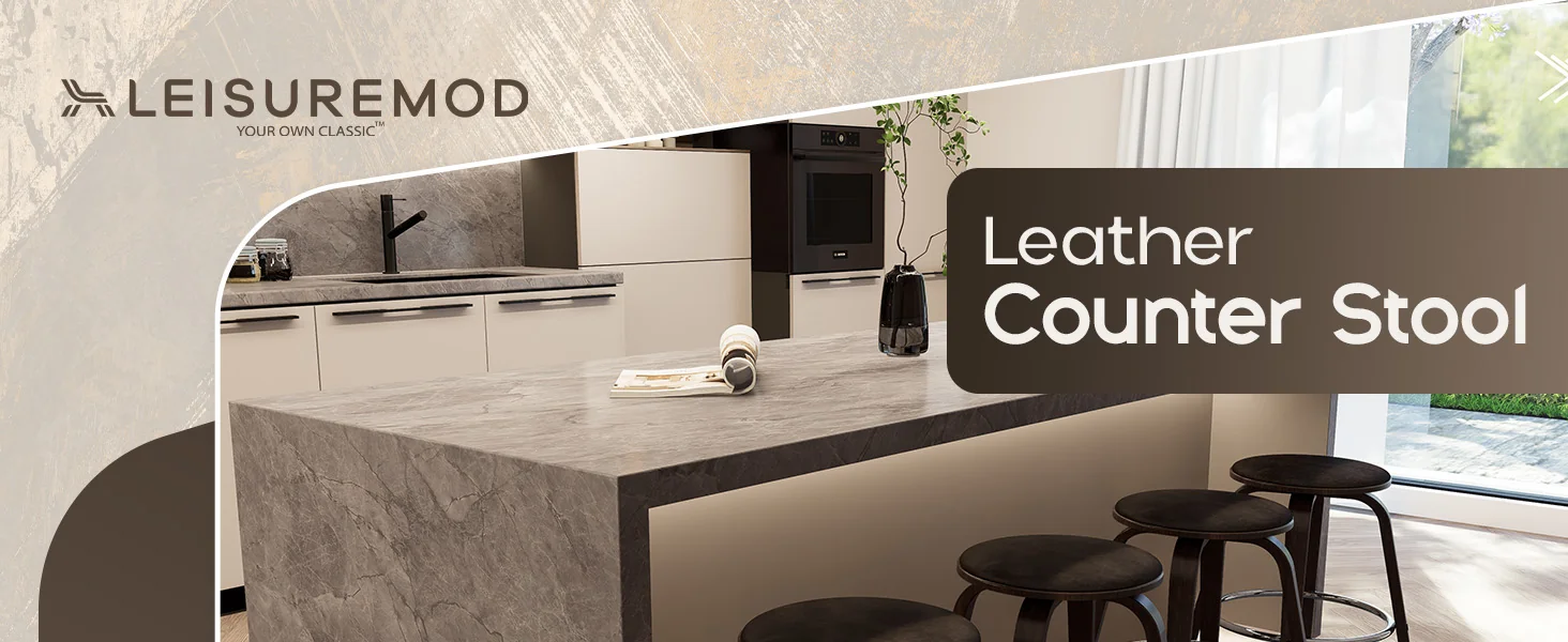 Wooden Counter Stool Pelya Collection Modern Style Walnut Glazed color in Brown