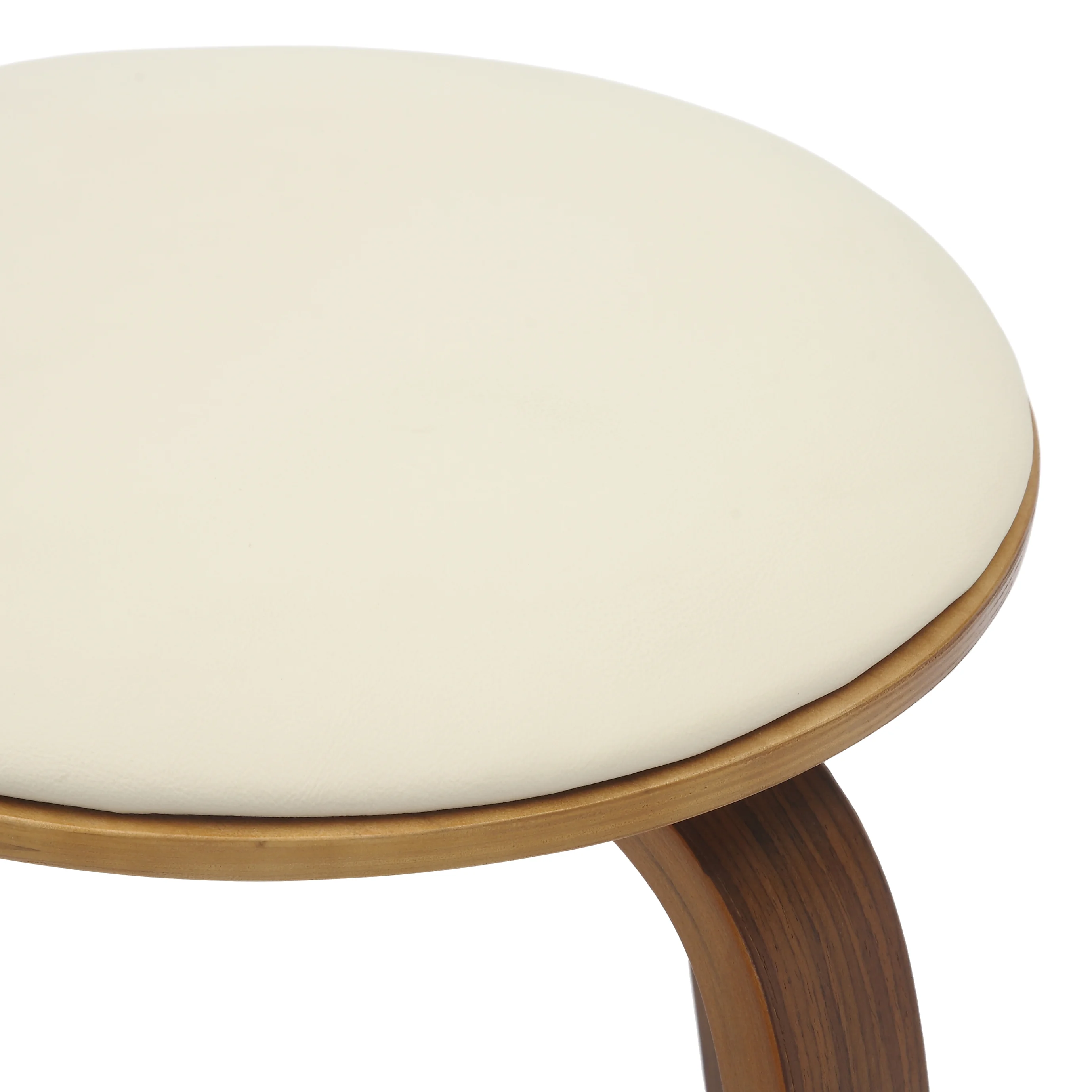 Wooden Counter Stool Pelya Collection Modern Style Walnut color in Cream