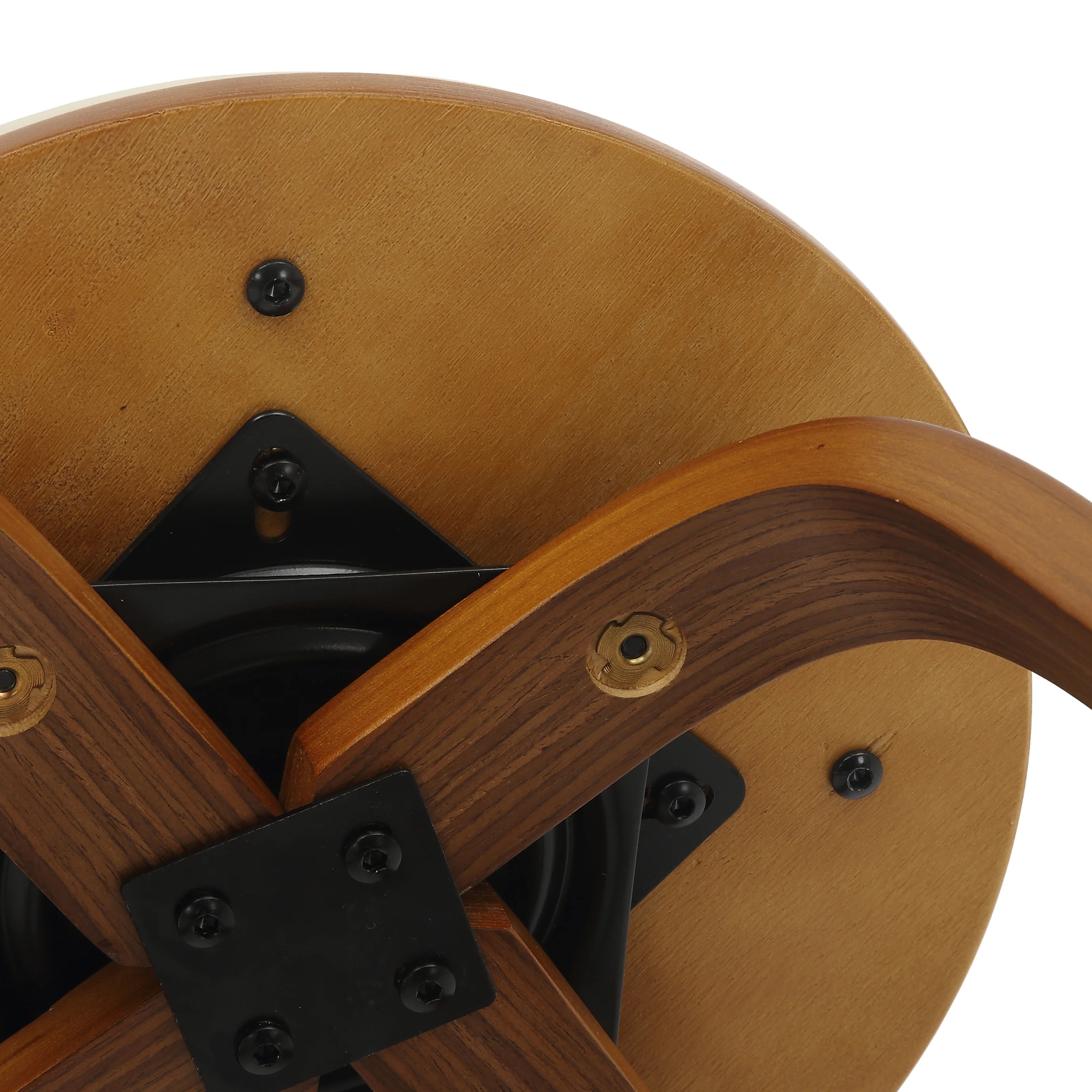 Wooden Counter Stool Pelya Collection Modern Style Walnut color in Cream