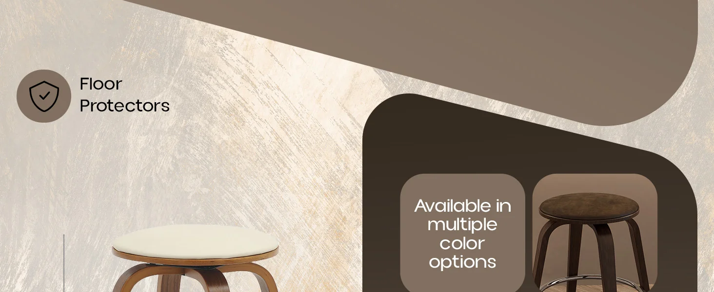 Wooden Counter Stool Pelya Collection Modern Style Walnut color in Light Taupe