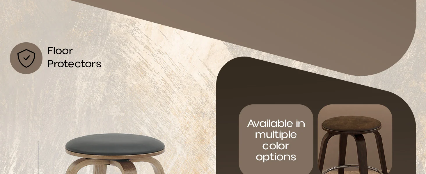 Wooden Counter Stool Pelya Collection Modern Style Washed Walnut color in Black