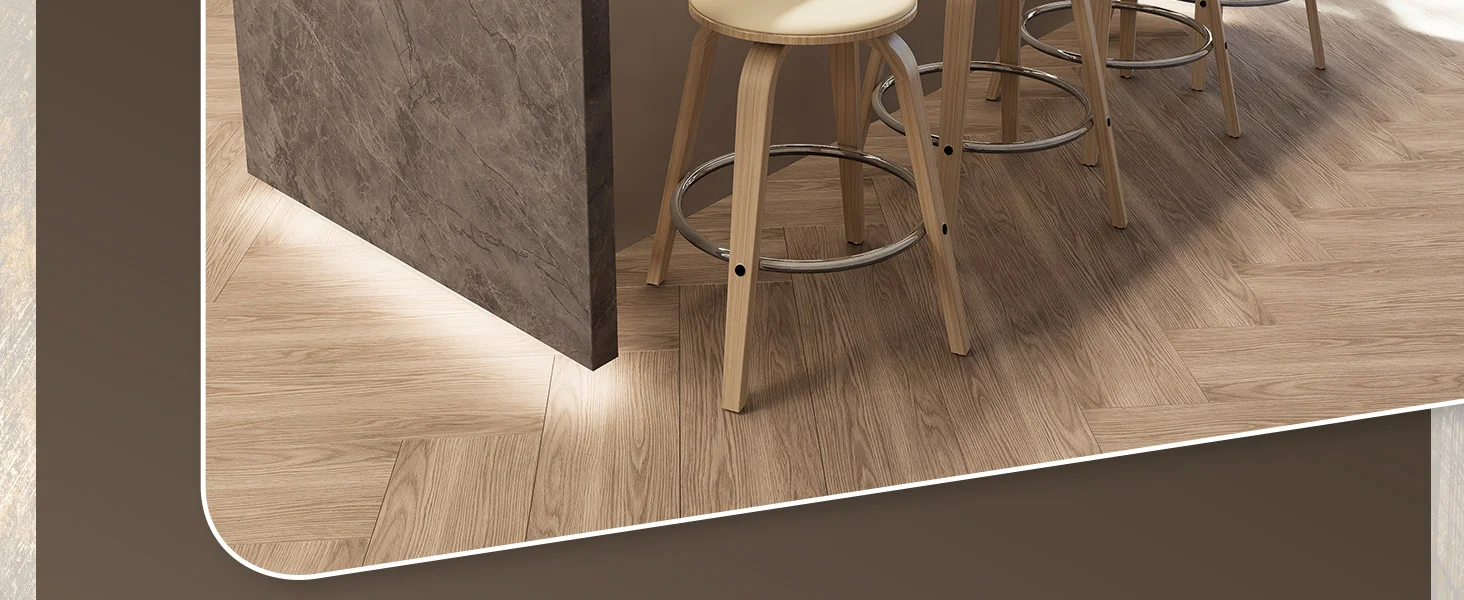 Wooden Counter Stool Pelya Collection Modern Style Washed Walnut color in Taupe