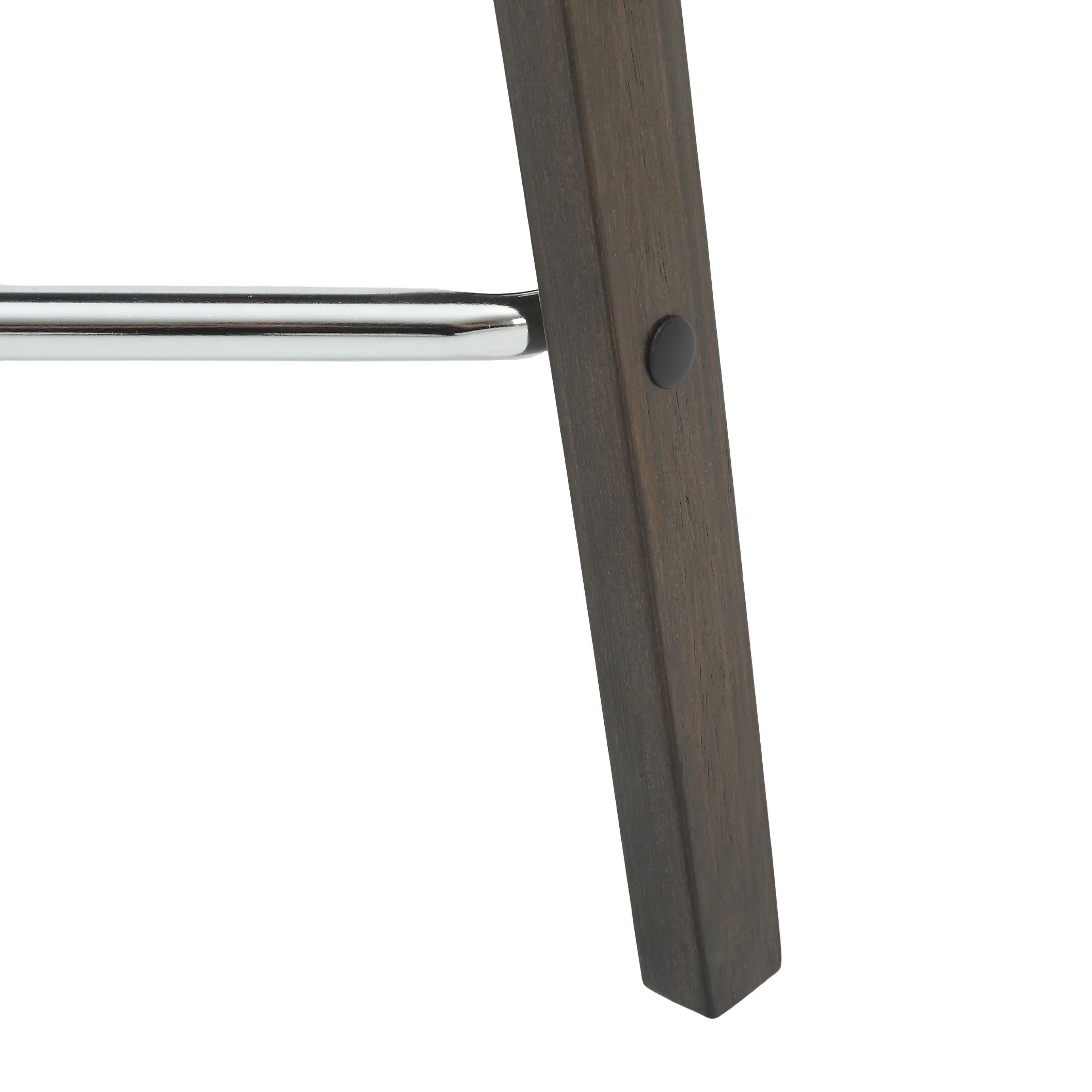 Wooden Counter Stool Square Seat Pelya Collection Modern Style Dark Walnut color in Taupe