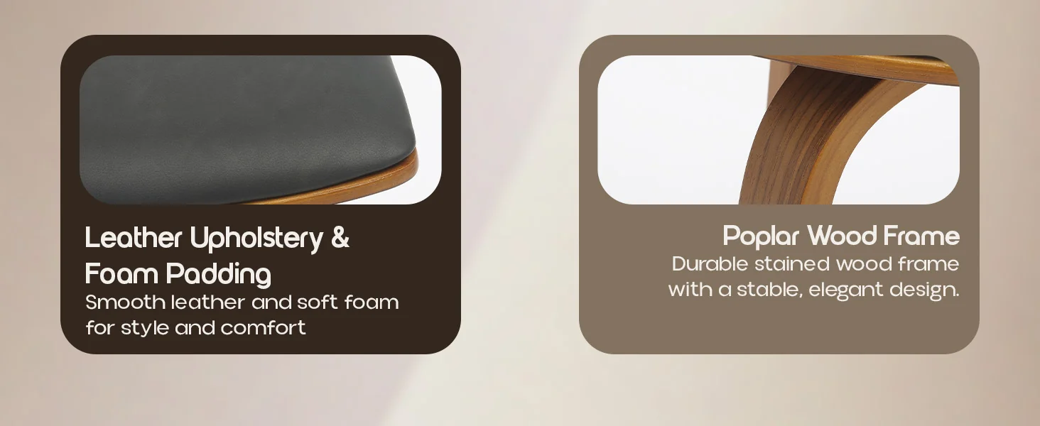 Wooden Counter Stool Square Seat Pelya Collection Modern Style Walnut color in Black