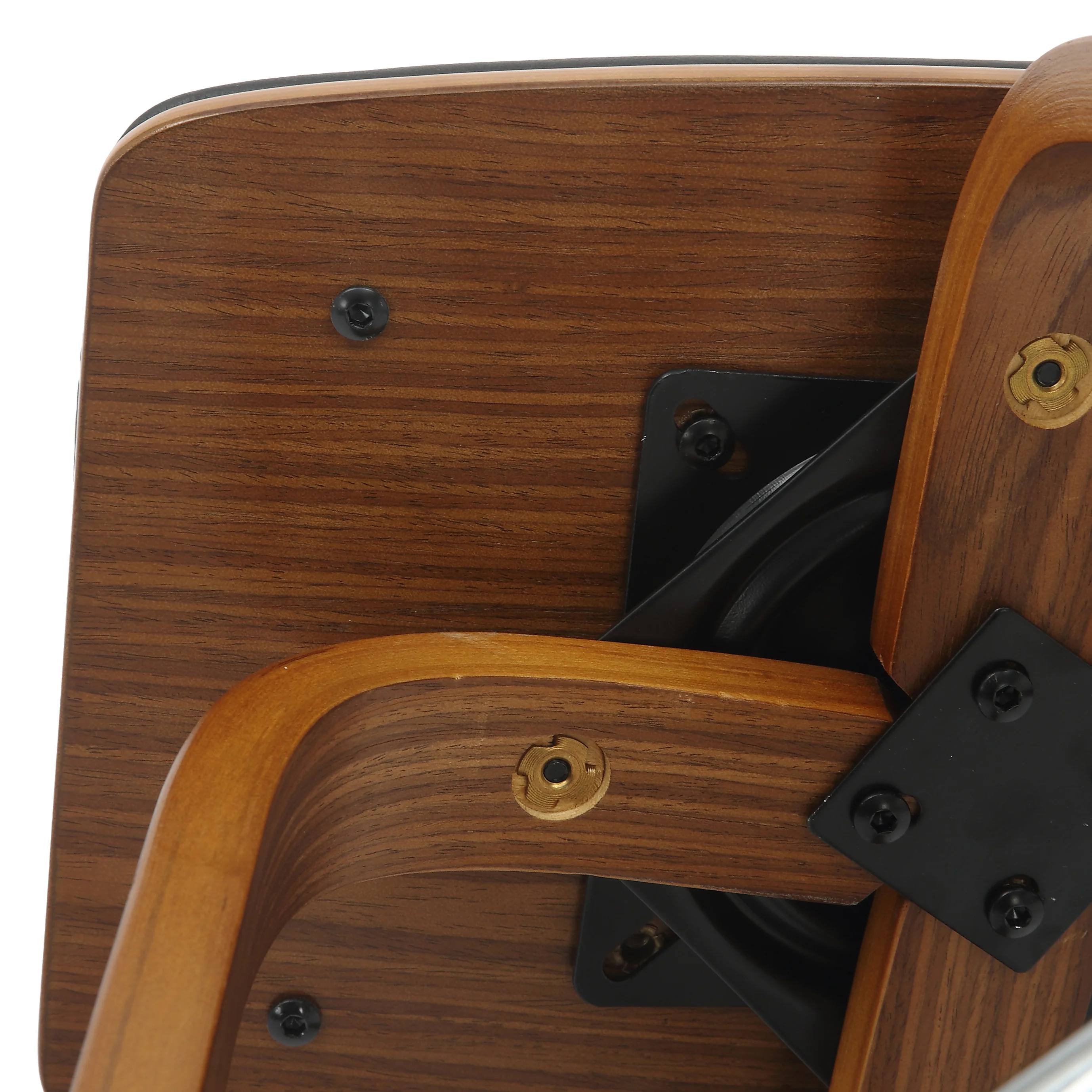 Wooden Counter Stool Square Seat Pelya Collection Modern Style Walnut color in Black