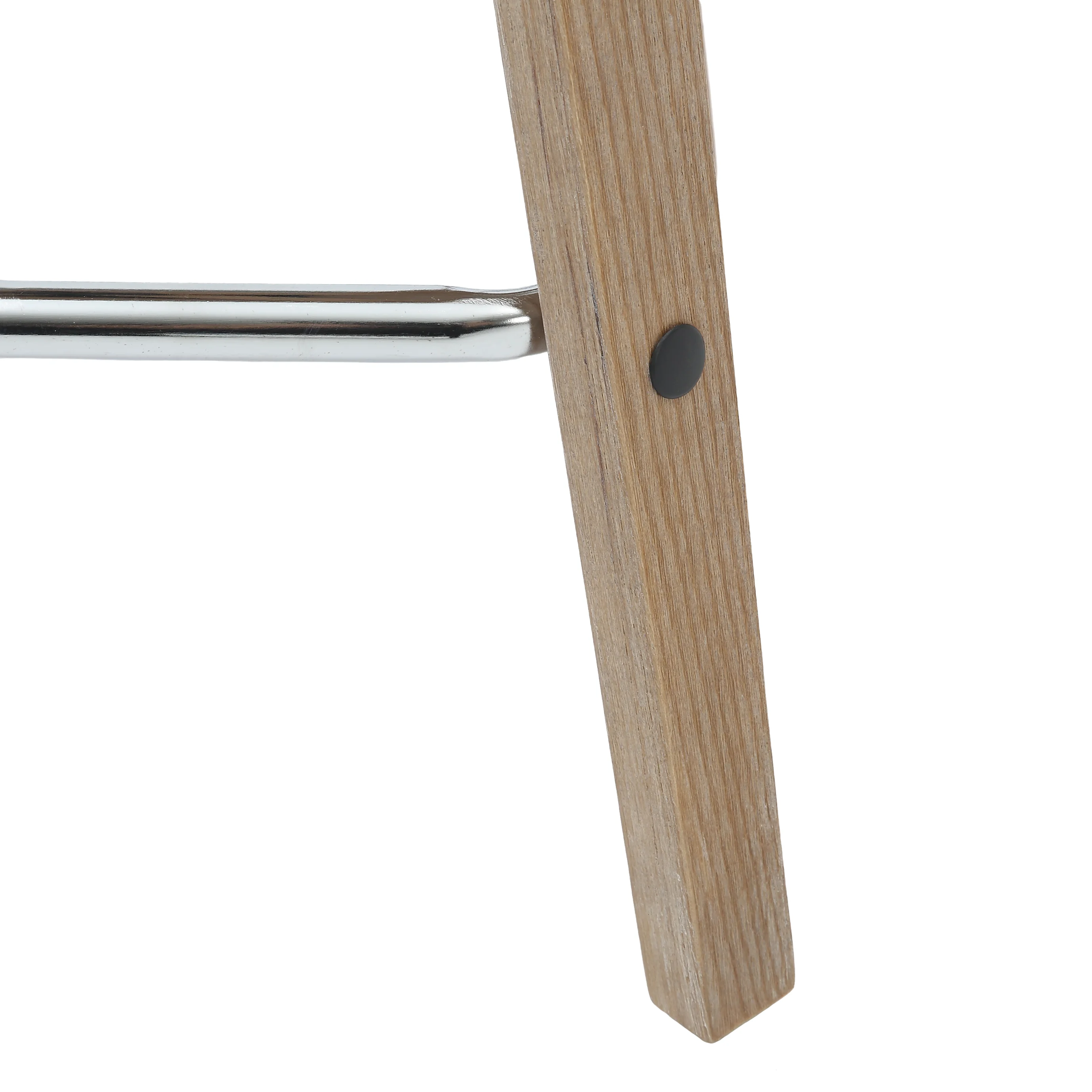 Wooden Counter Stool Square Seat Pelya Collection Modern Style Washed Walnut color in Brown