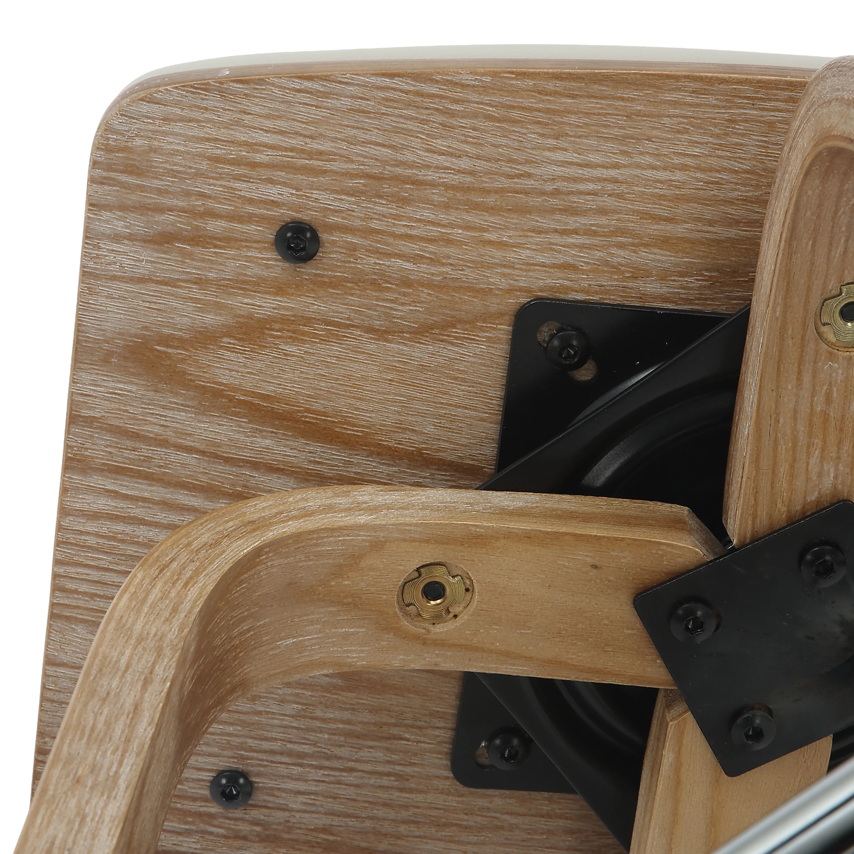 Wooden Counter Stool Square Seat Pelya Collection Modern Style Washed Walnut color in Light Grey