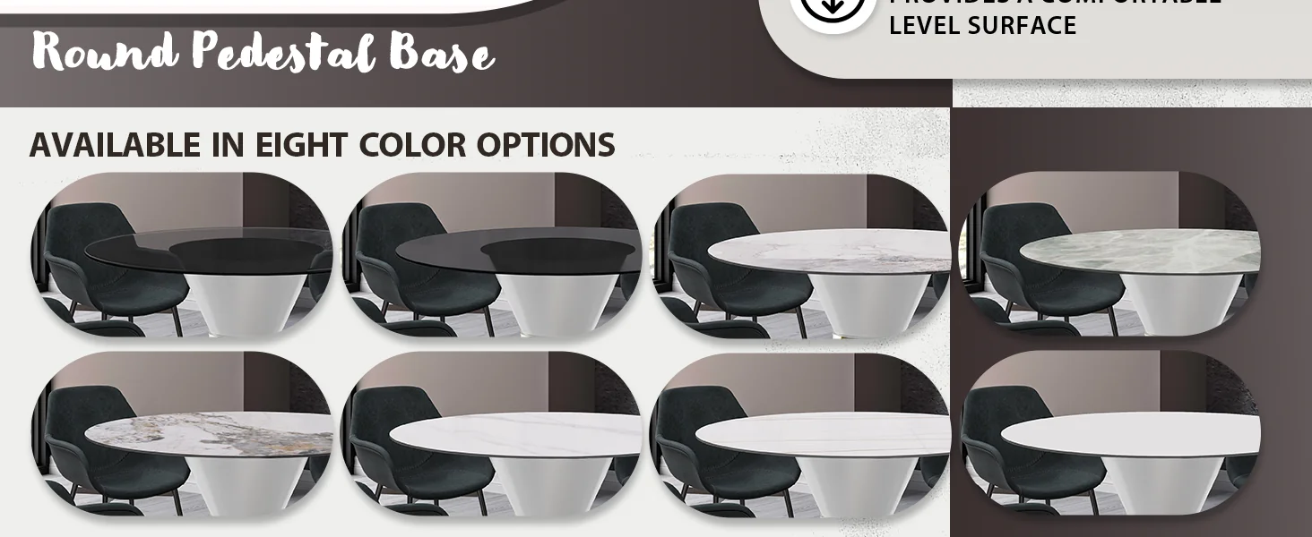 Qorvus Series Round Dining Table White\Gold Base with 60 Round White Grey Sintered Stone Top