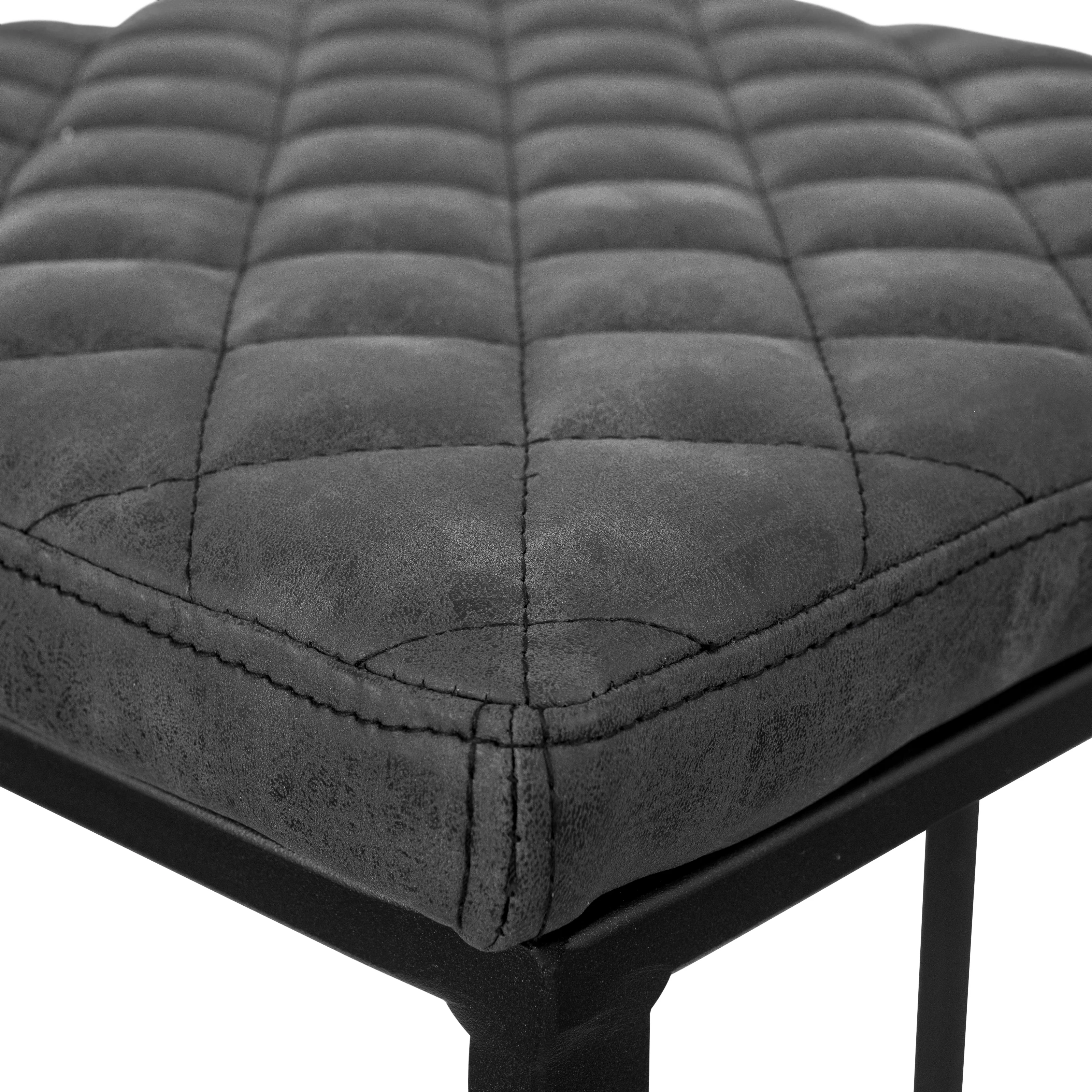 Quincy Leather Bar Stools With Metal Frame Set of 2