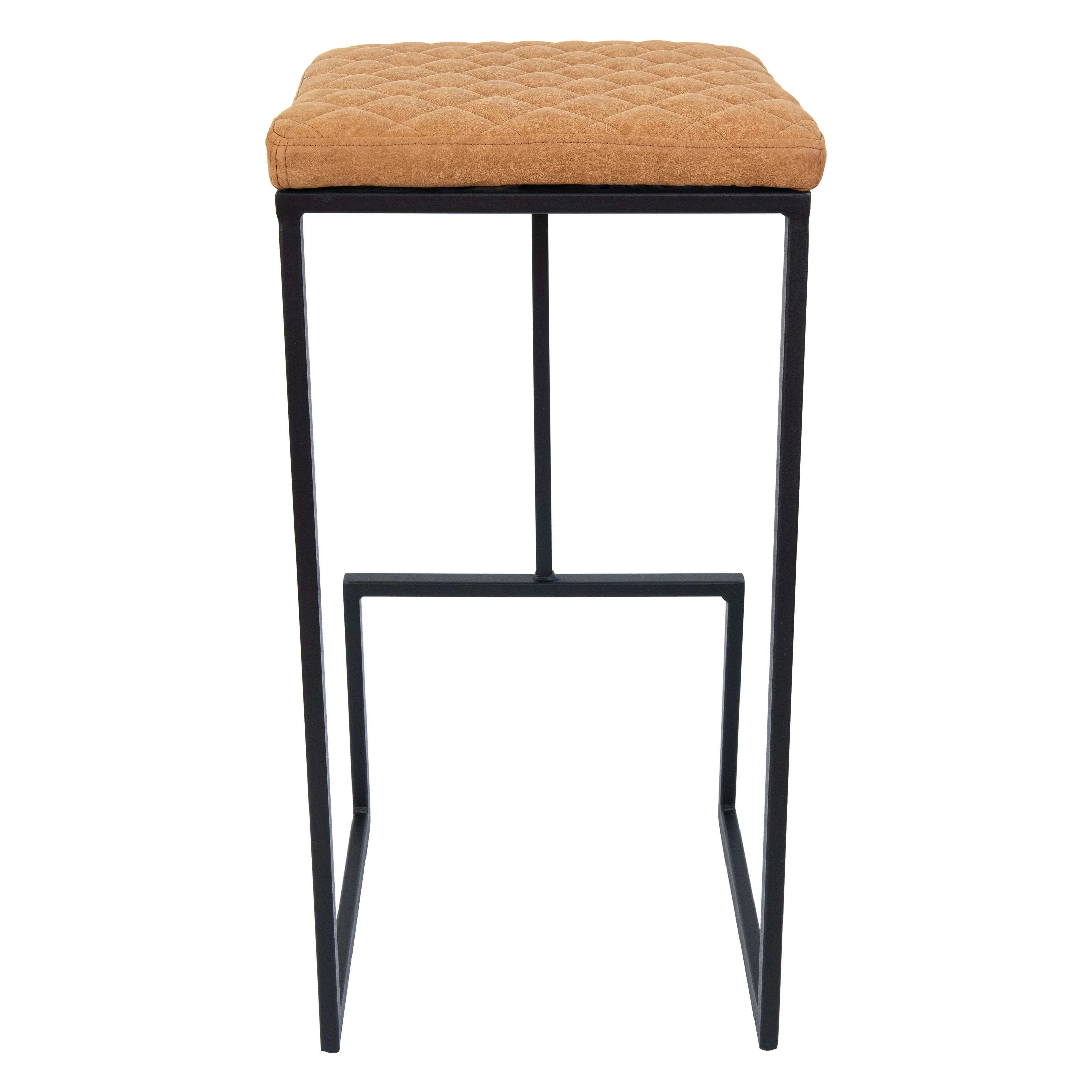 Quincy Leather Bar Stools With Metal Frame Set of 2