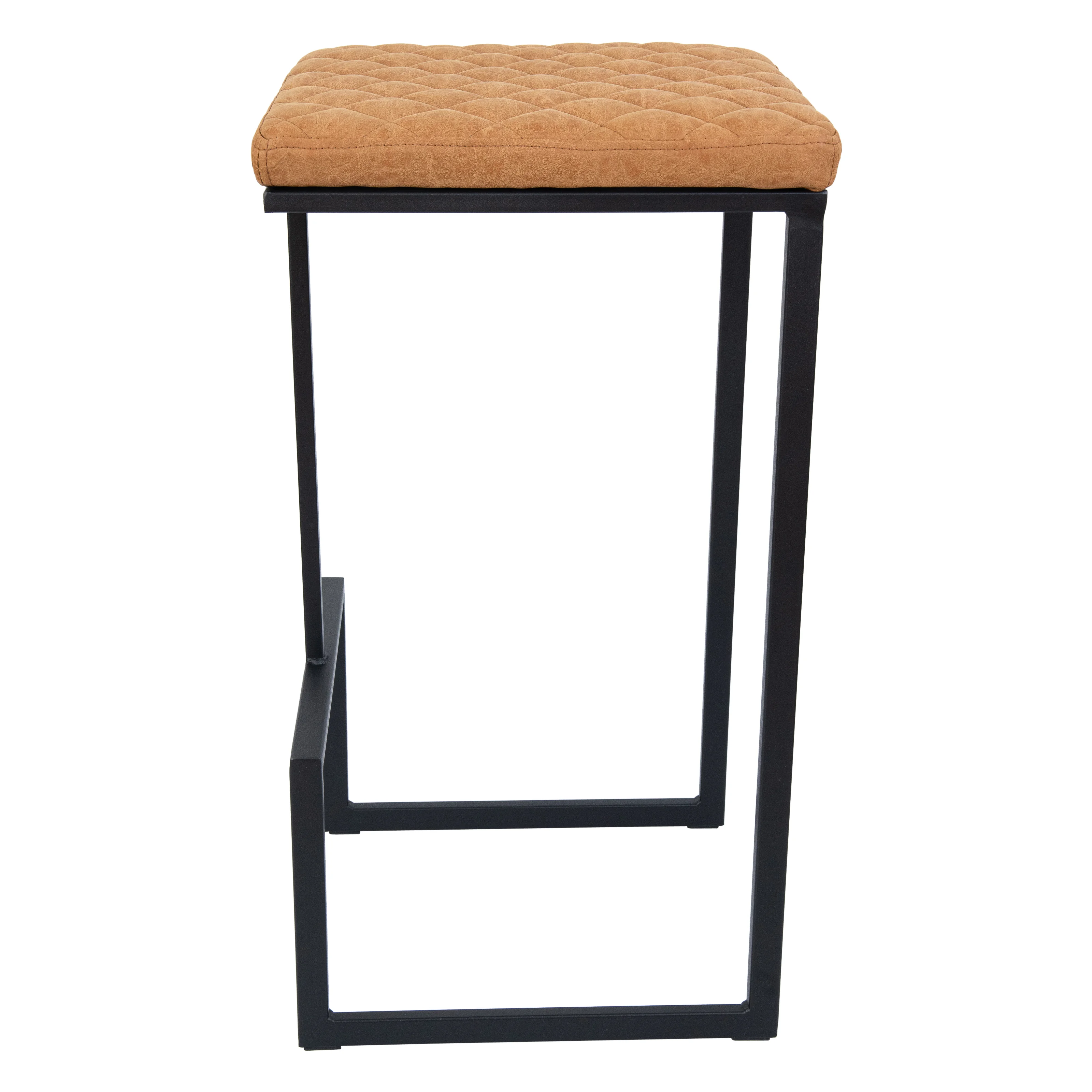 Quincy Leather Bar Stools With Metal Frame Set of 2