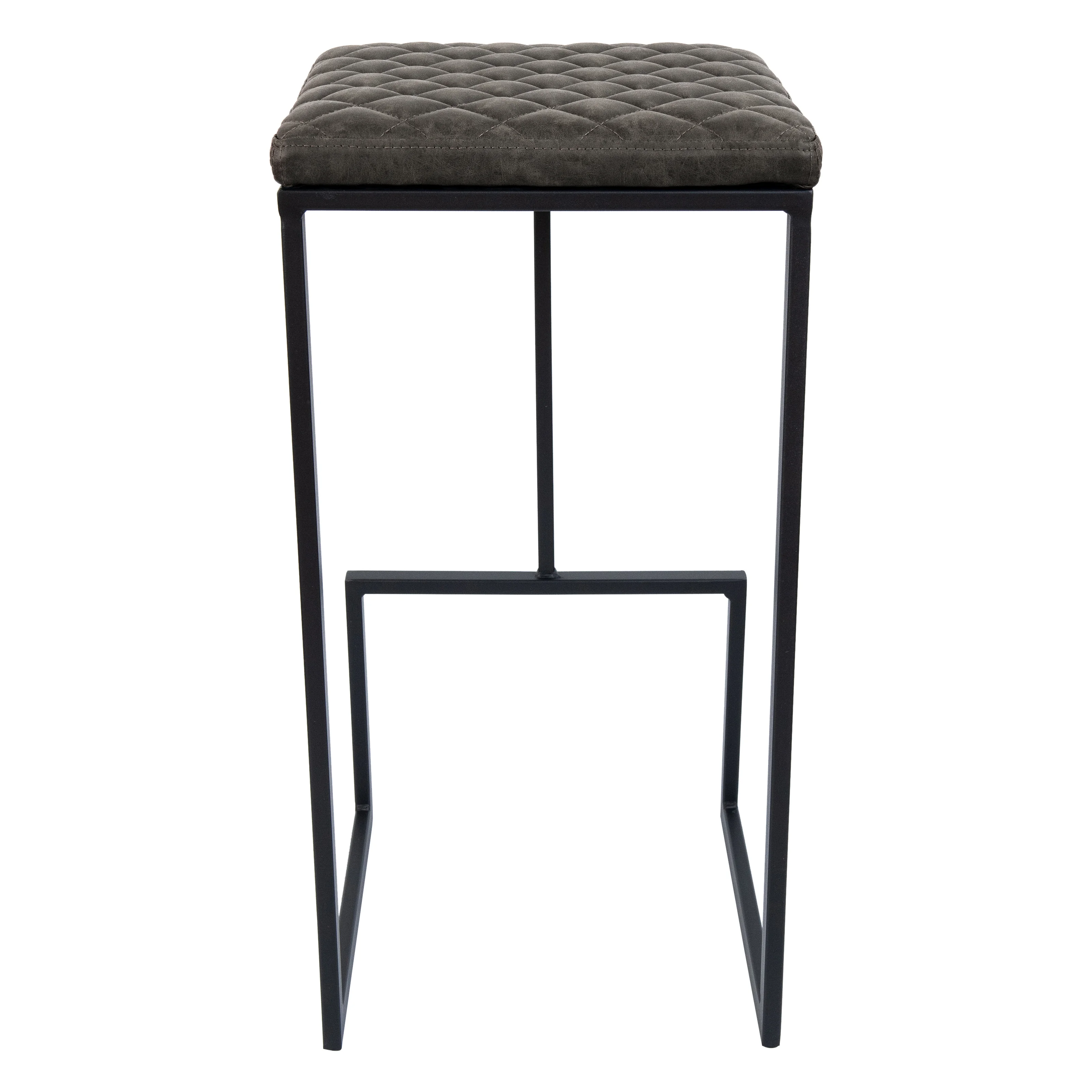 Quincy Quilted Stitched Leather Bar Stools With Metal Frame