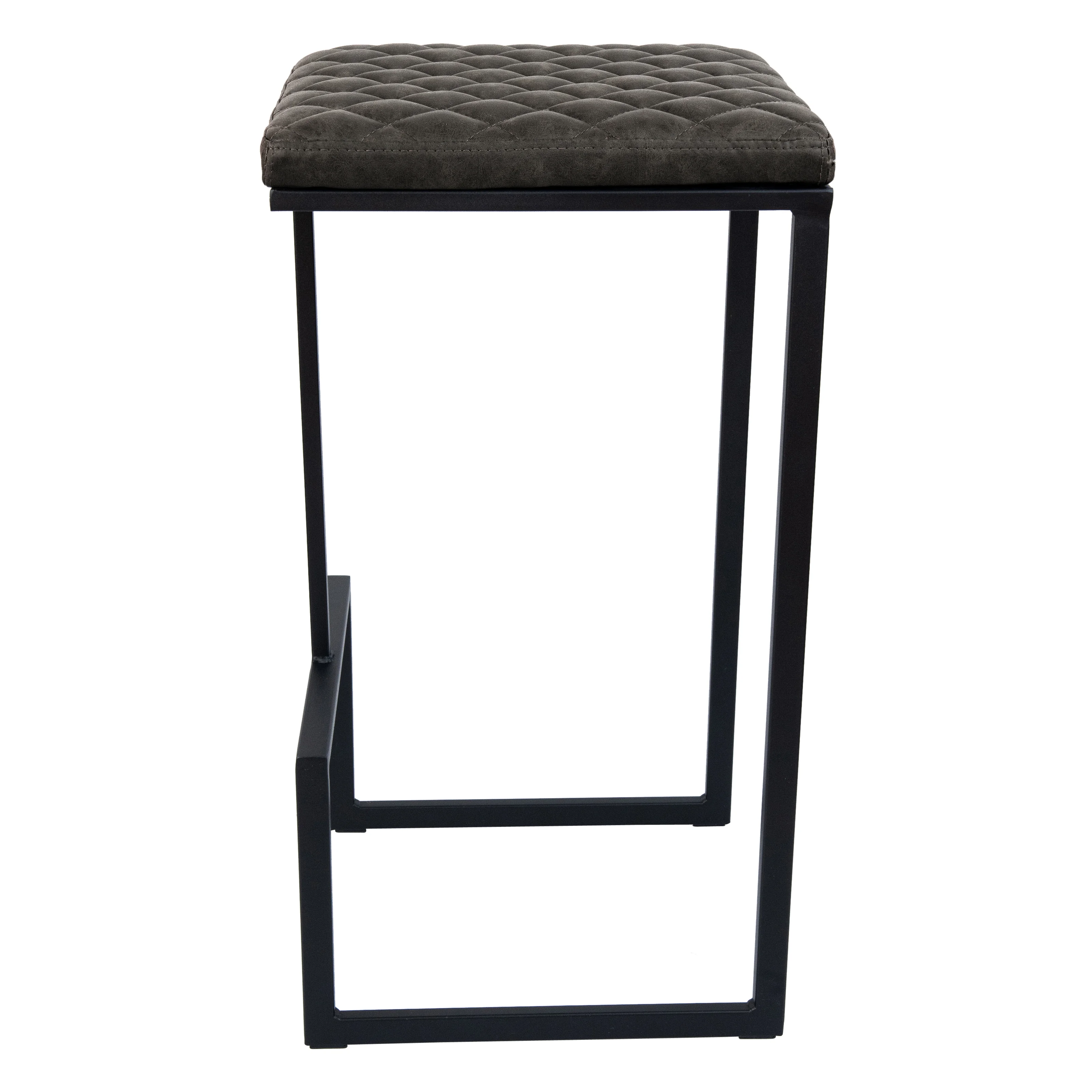 Quincy Leather Bar Stools With Metal Frame Set of 2