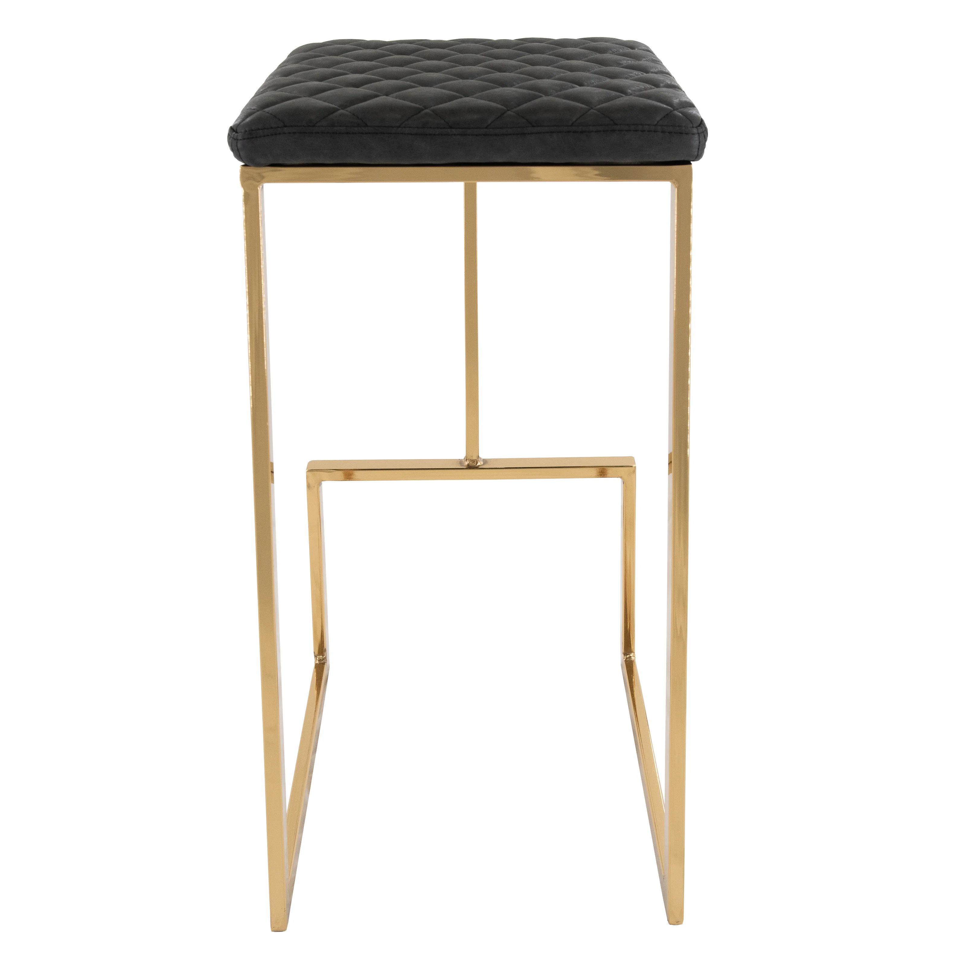 Quincy Leather Bar Stools With Gold Metal Frame Set of 2