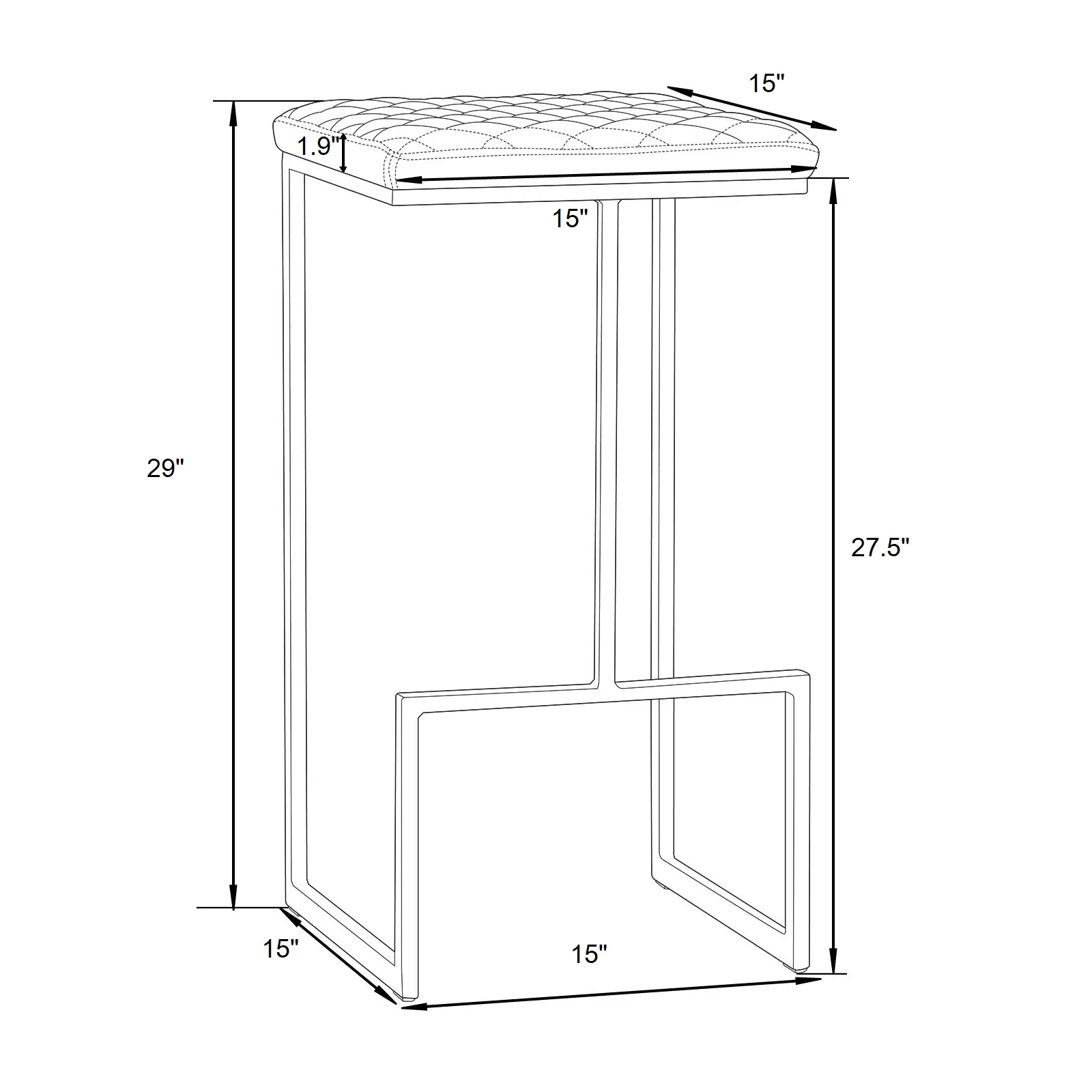 Quincy Leather Bar Stools With Gold Metal Frame Set of 2