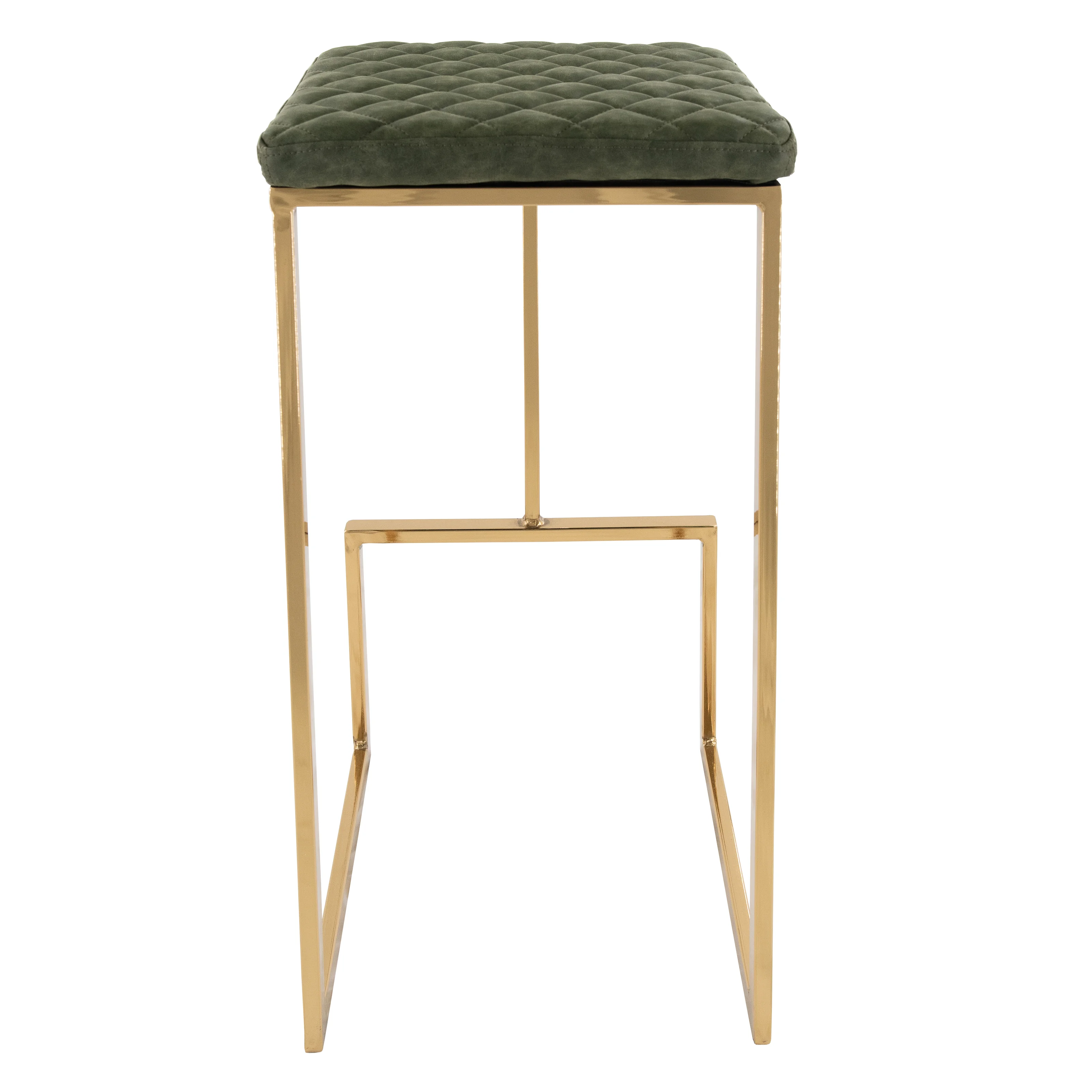 Quincy Leather Bar Stools With Gold Metal Frame Set of 2