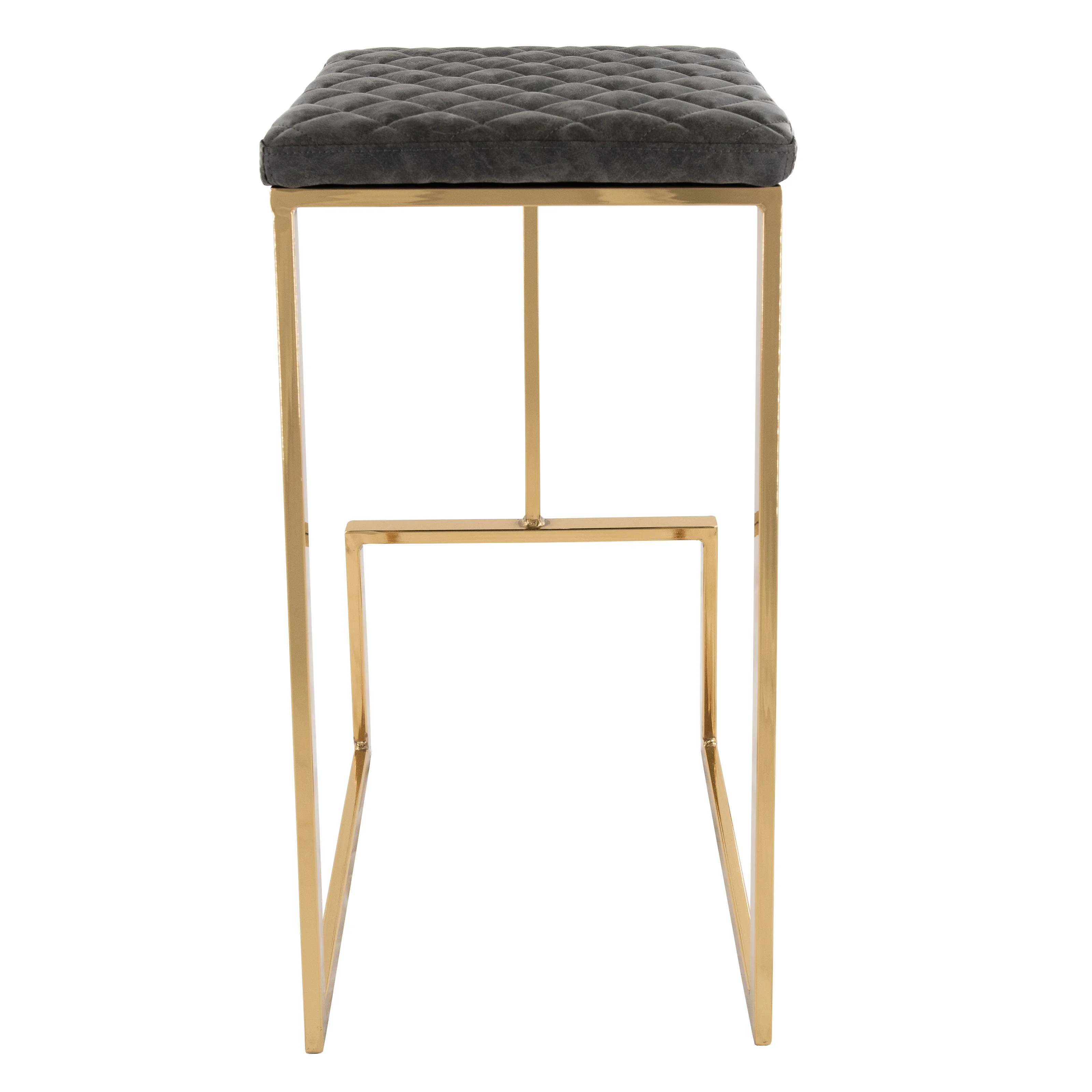 Quincy Leather Bar Stools With Gold Metal Frame Set of 2