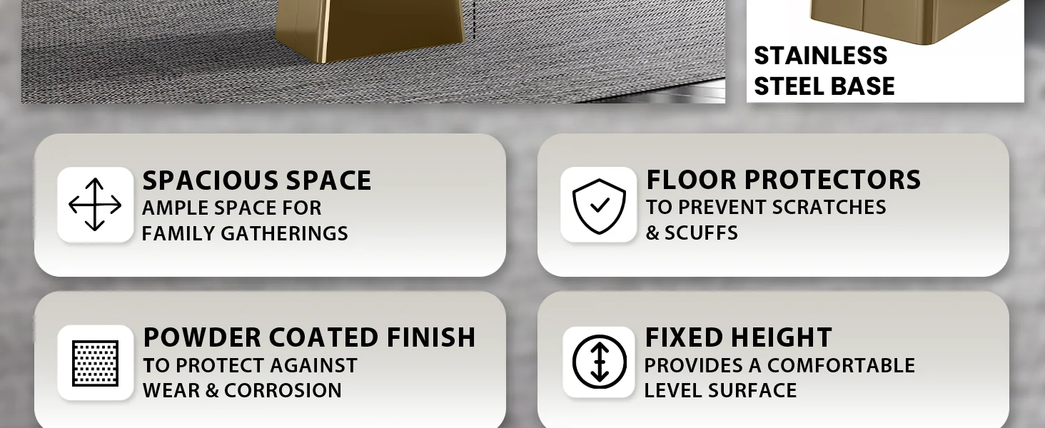 Quinix Series Dining Table, Gold Base With 62" Deep Grey Sintered Stone Top