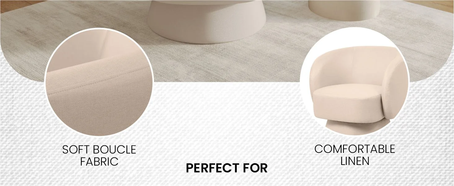 Raze Collection Modern Accent Chair in Oatmean Linen