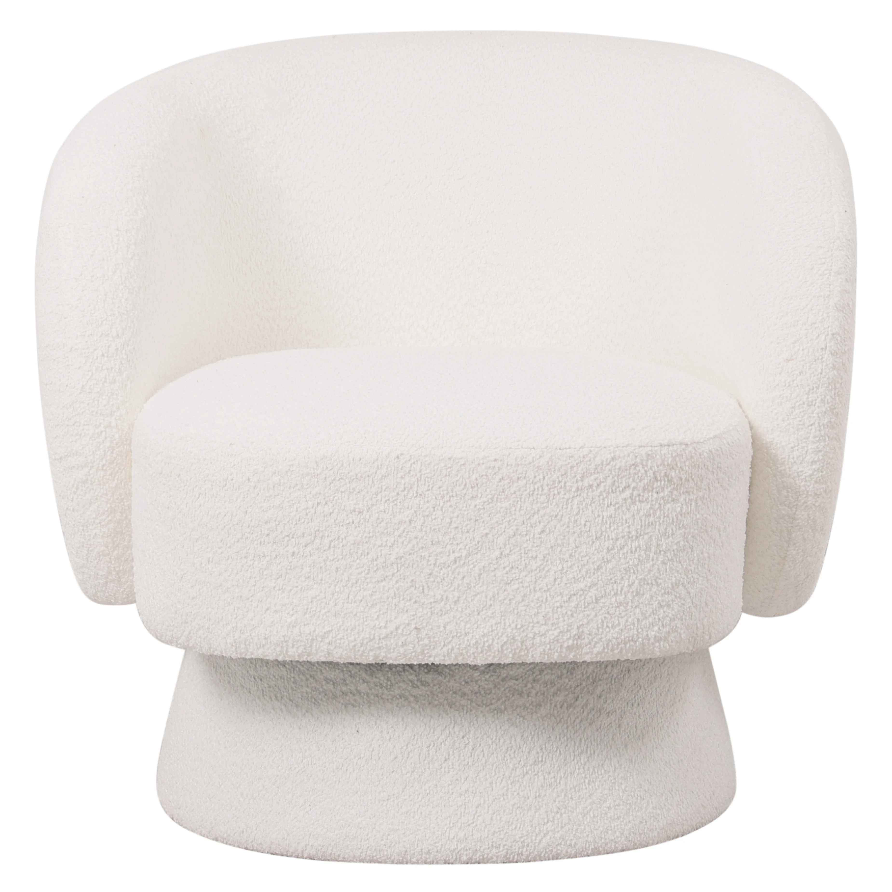 Raze Collection Modern Accent Chair in White Boucle