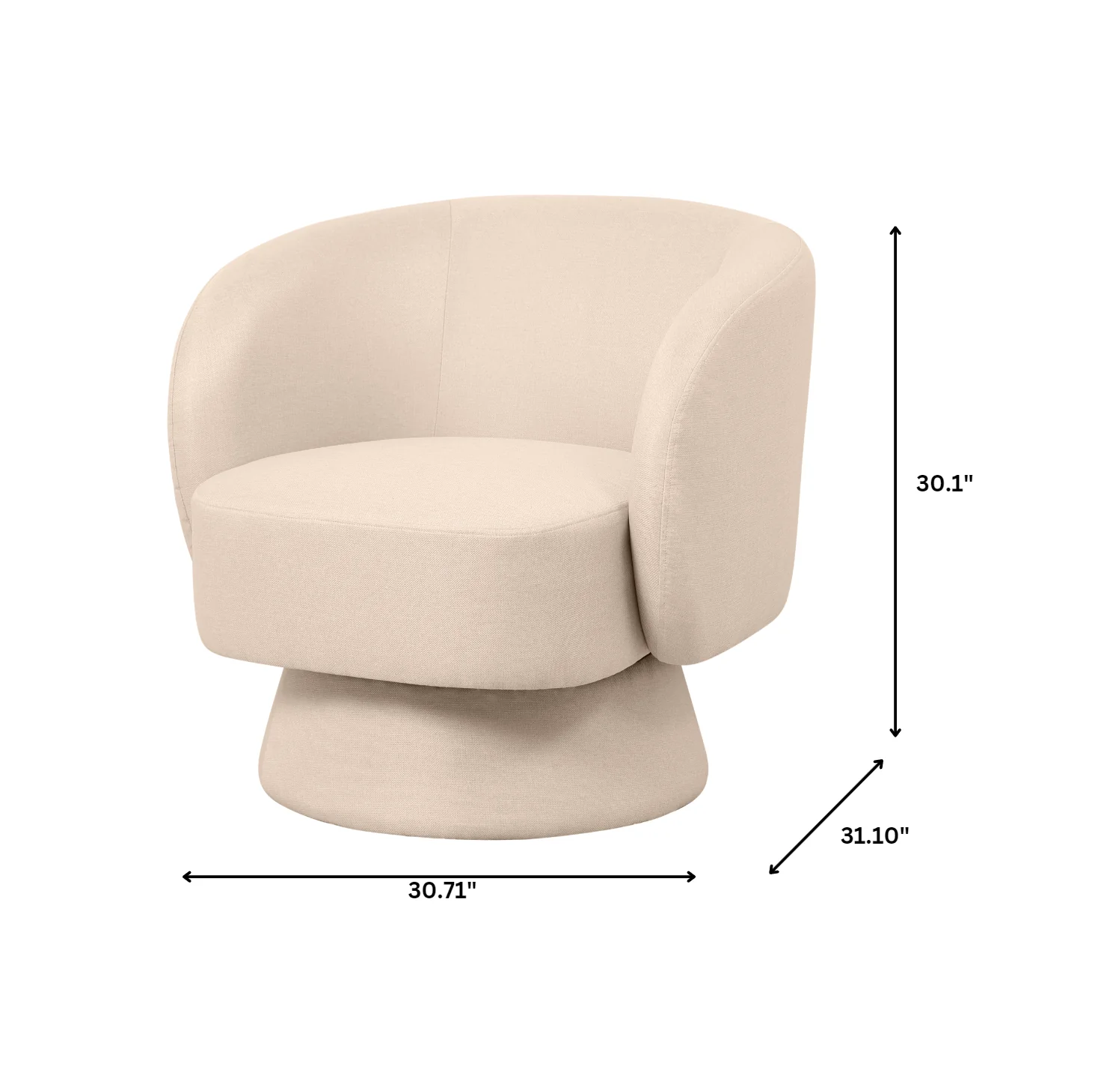 Raze Collection Modern Accent Chair in Beige Velvet