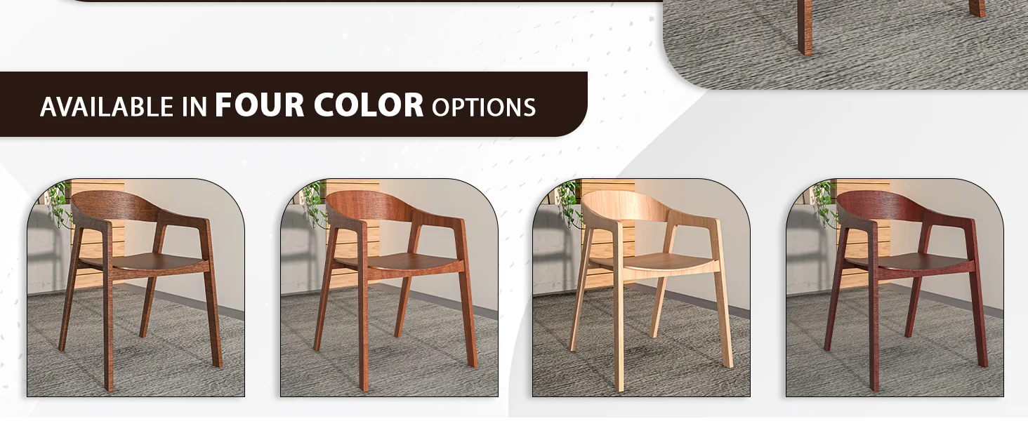 Rivo Collection Elegant Dining Chair in Dark Walnut Color Wood - Set of 2